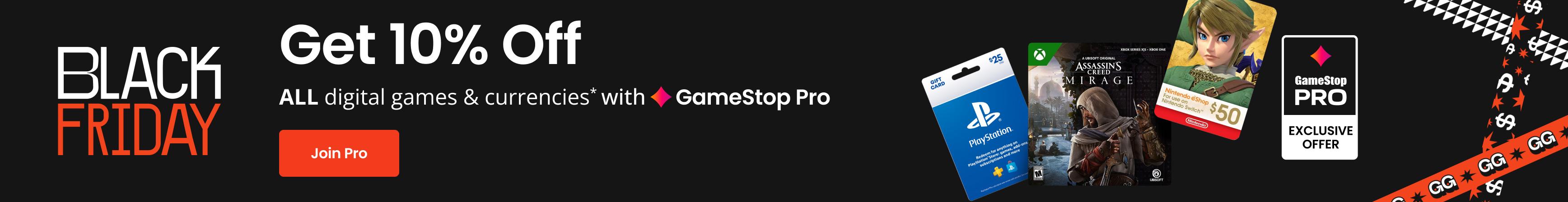 Pros Get 10% Off Digital Games & Currencies