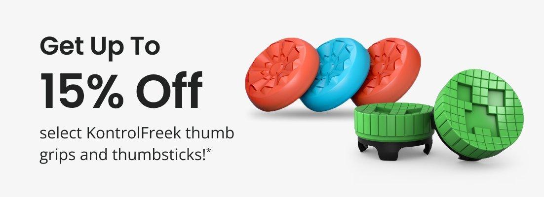 get up to 15% off thumb grips