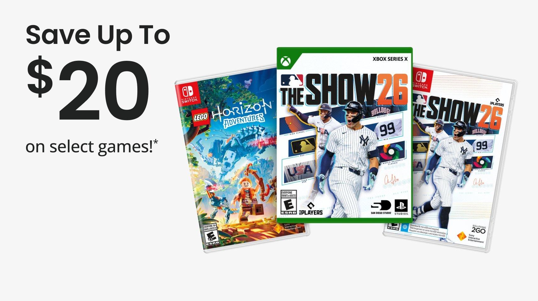 save up to $20 select games