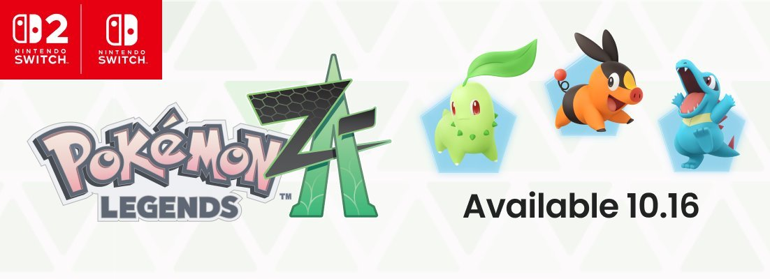 Pokemon z-a featuring new pokemon and switch logo