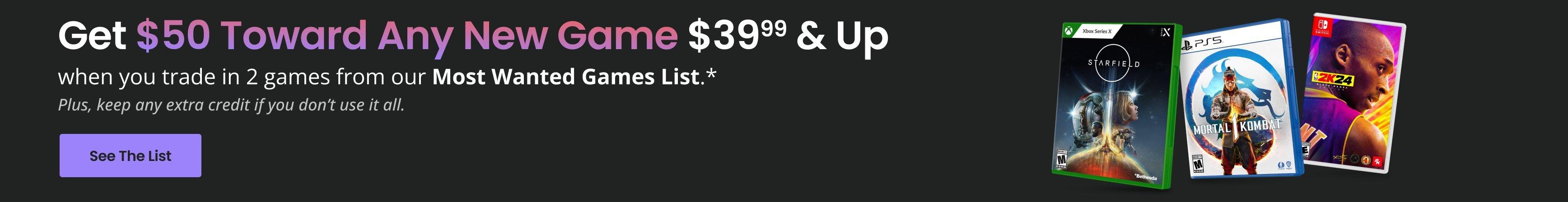 GameStop - Get $20 guaranteed when you trade select games toward your new  game purchase. See which titles will save you 