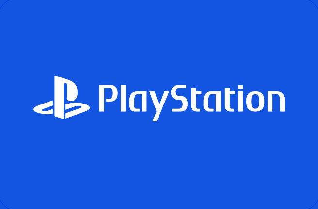 PlayStation logo on a blue background.