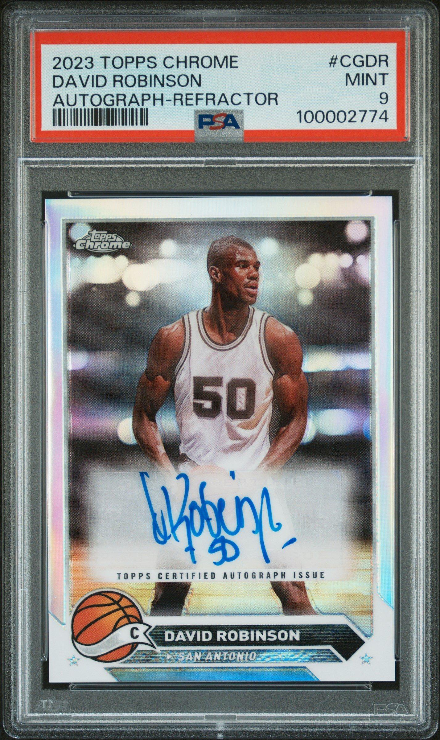 2023 Topps Chrome Topps Chrome Autographs Cgdr David Robinson Refractor PSA 9