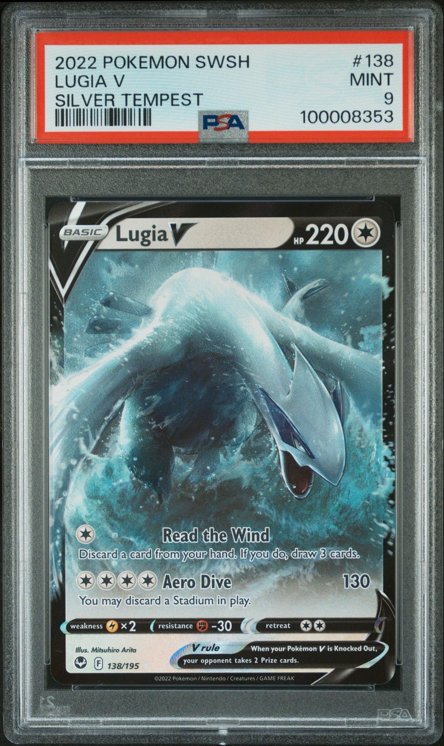 2022 Pokemon Sword & Shield Silver Tempest 138 Lugia V PSA