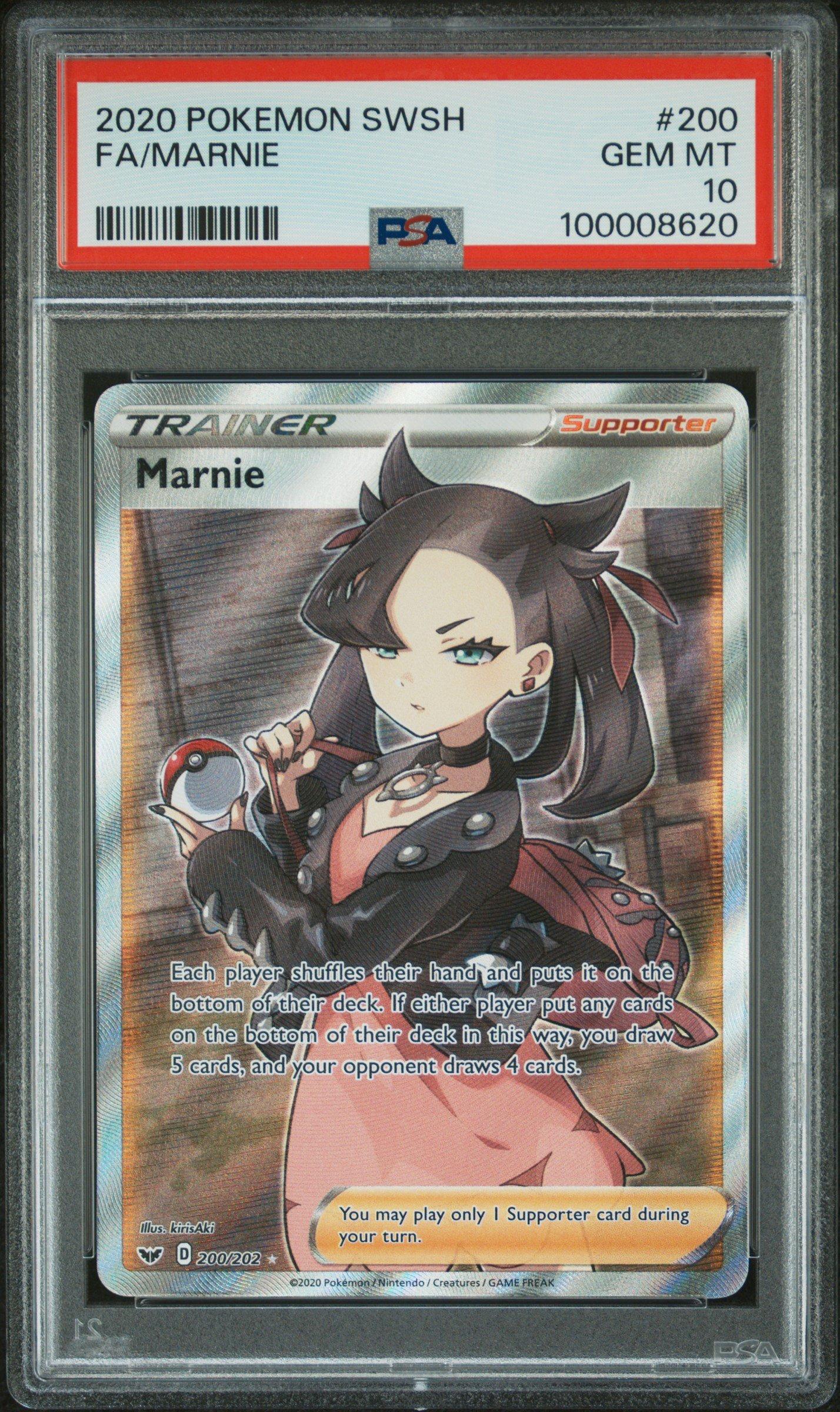 【psa10】2020 Pokémon SWSH FA/Marnie hr 2020 Pokemon Sword & Shield Full Art Marnie #200/202 PSA 10