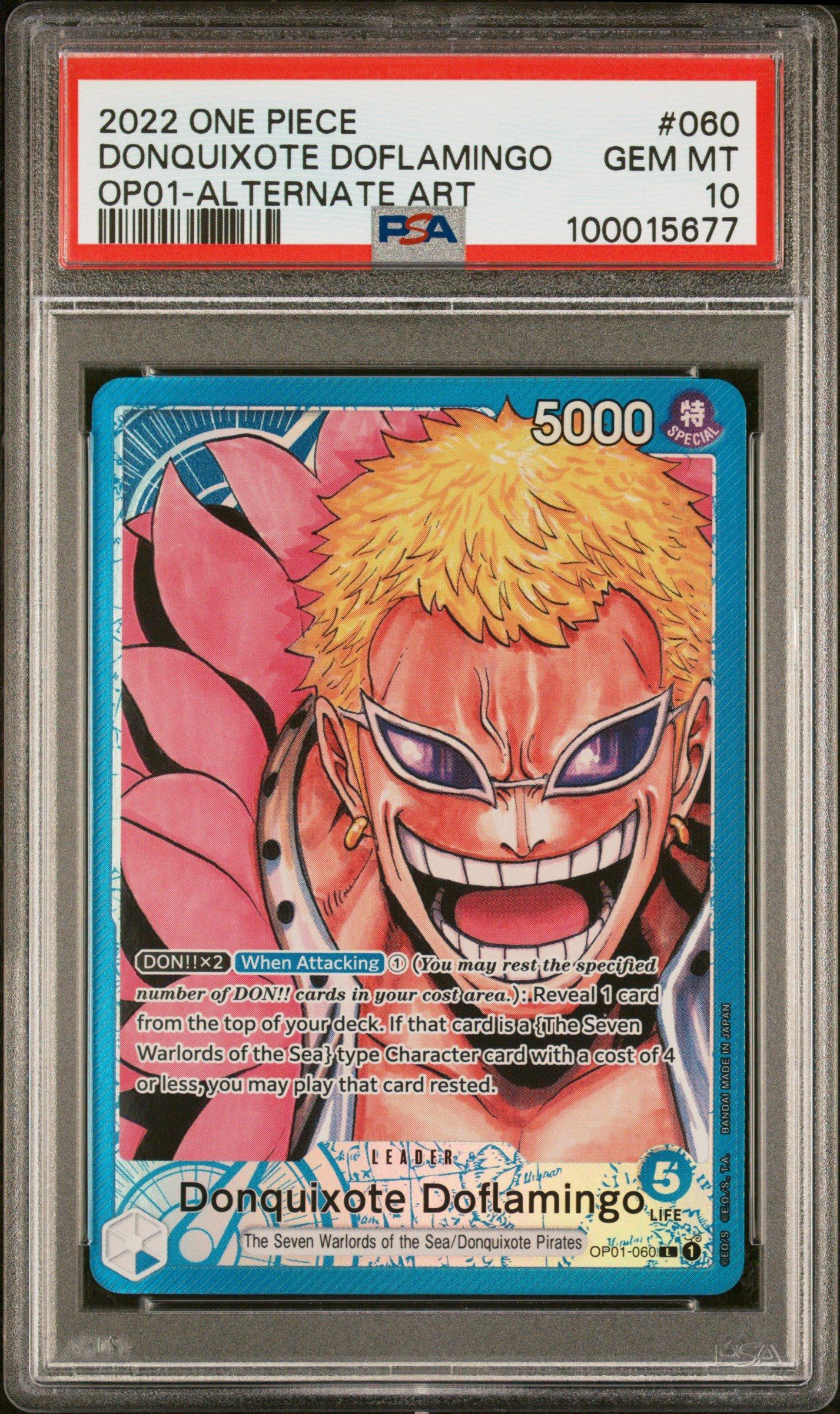 2022 One Piece Op01-romance Dawn Donquixote Doflamingo Alternate Art PSA 10