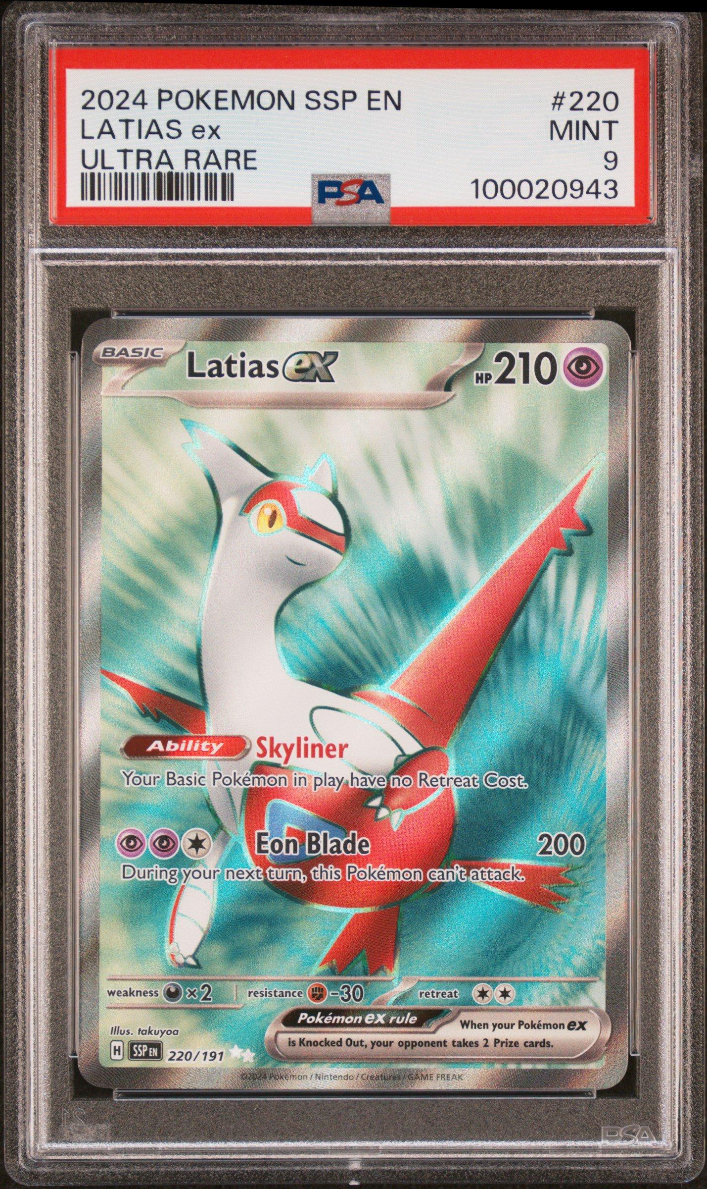 2024 Pokemon Ssp En-surging Sparks 220 Latias Ex Ultra Rare PSA 9