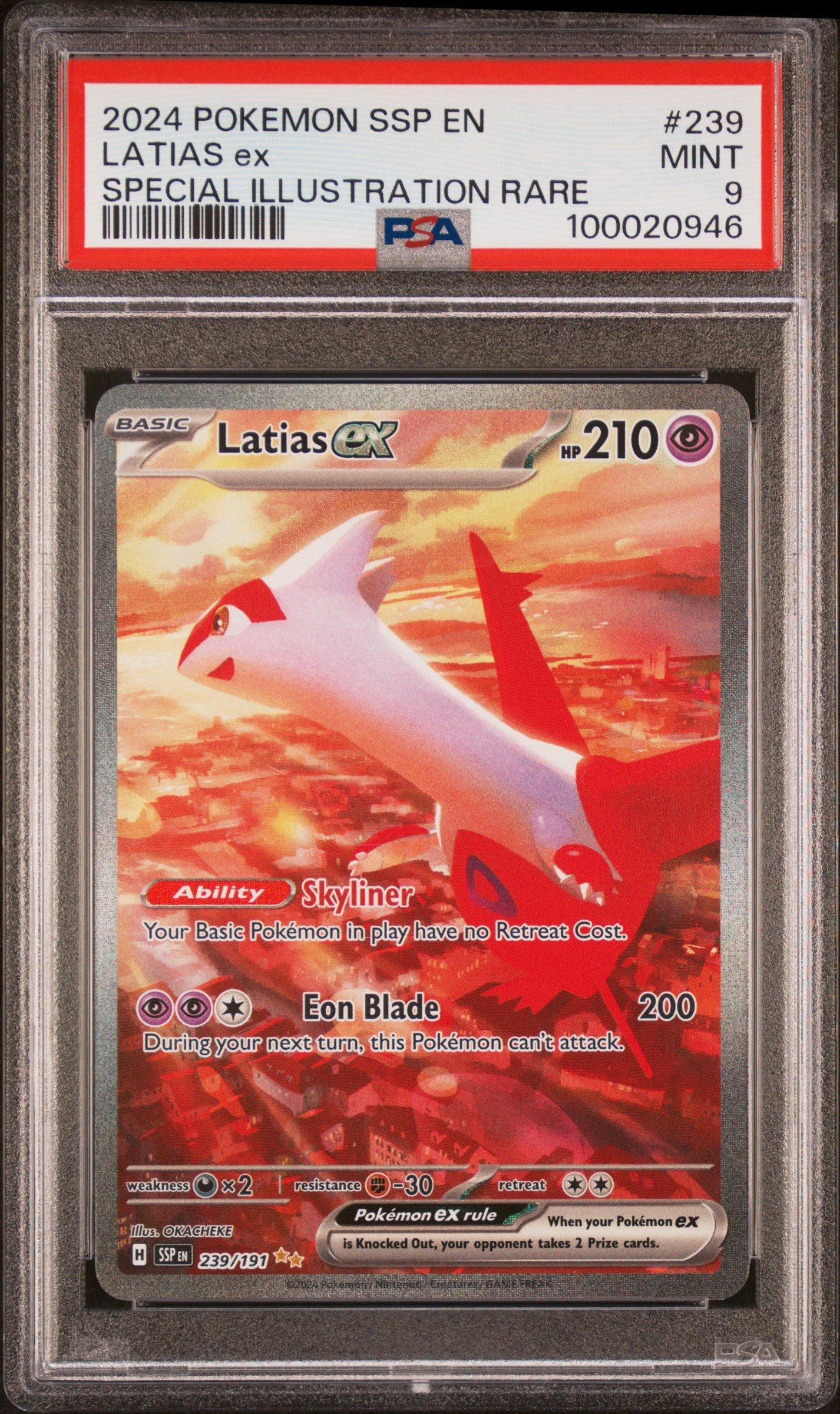 2024 Pokemon Ssp En-surging Sparks 239 Latias Ex Special Illustration Rare PSA
