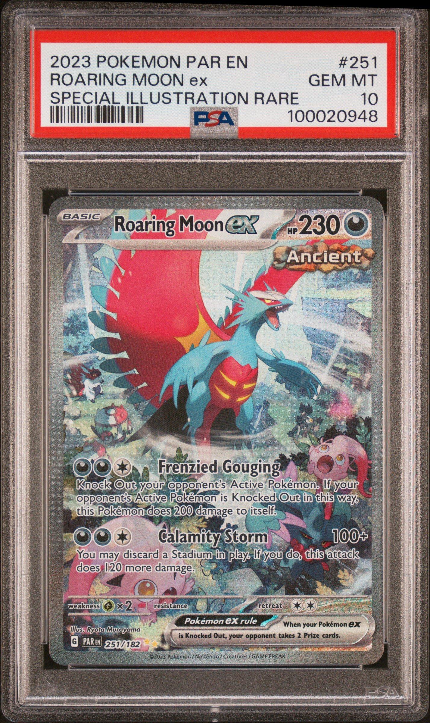 2023 Pokemon Par En-paradox Rift 251 Roaring Moon Ex Special Illustration Rare PSA