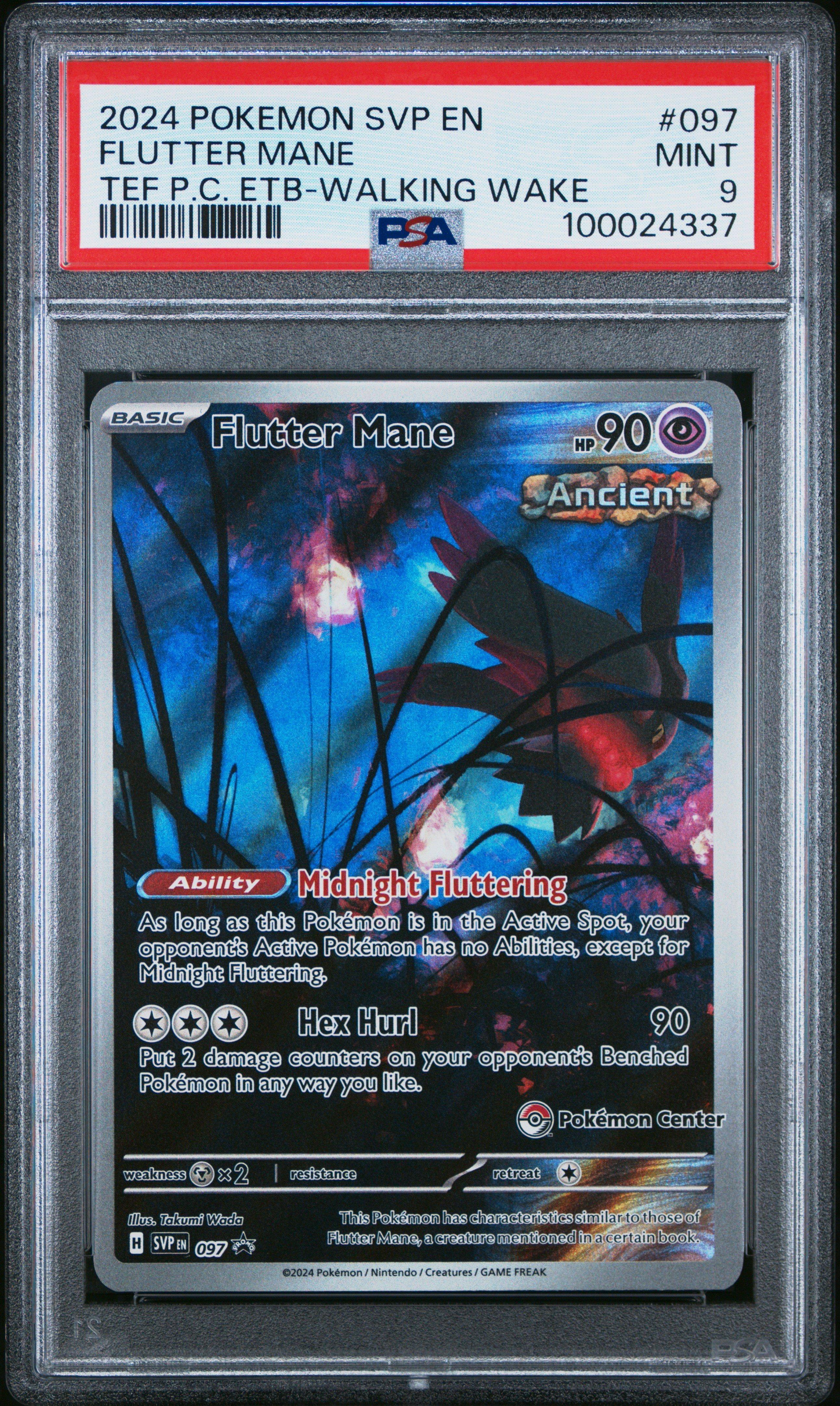 2024 Pokemon Svp En-sv Black Star Promo 097 Flutter Mane Temporal Forces Pokemon Center Elite Trainer Box-walking Wake PSA 9