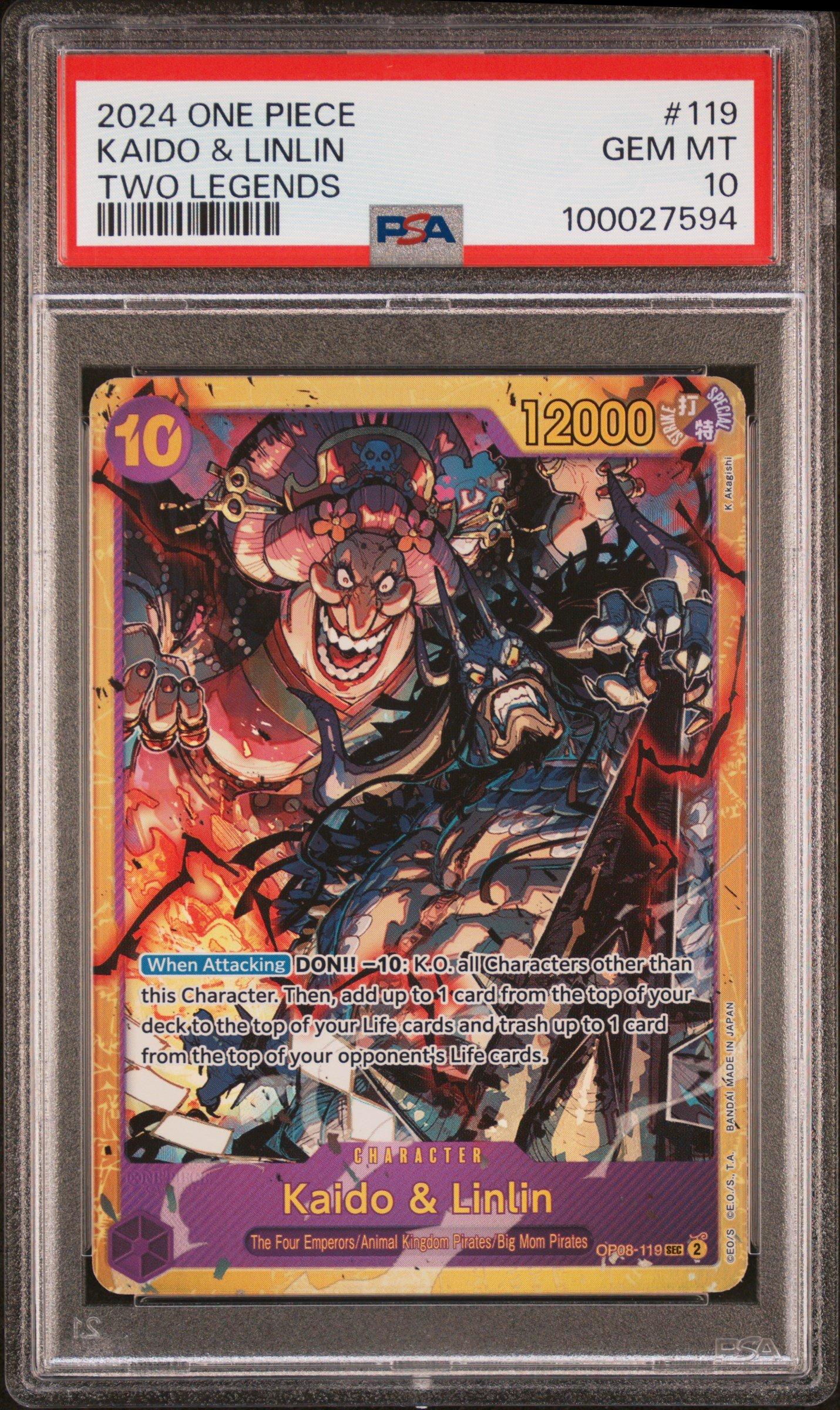 2024 One Piece Op08-two Legends 119 Kaido & Linlin PSA 10