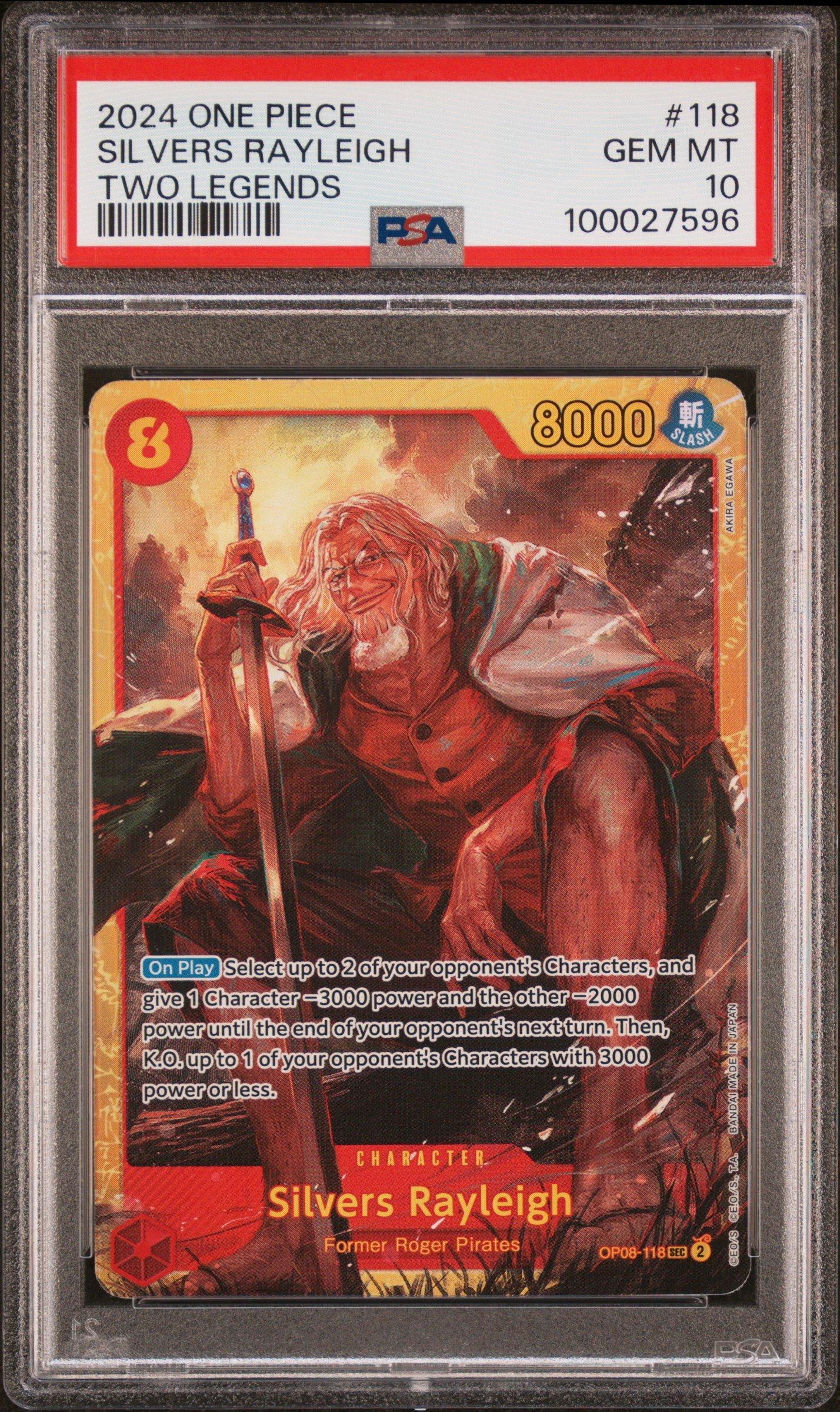 2024 One Piece Op08-two Legends 118 Silvers Rayleigh PSA