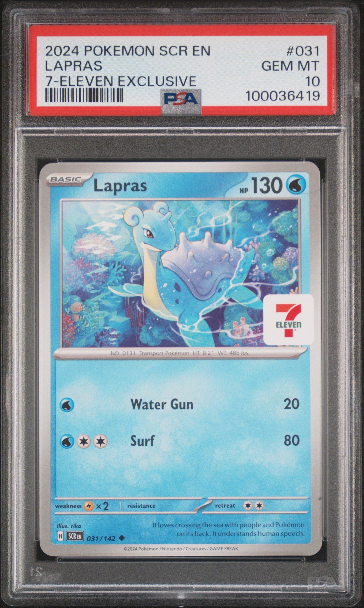 2024 Pokemon Scr En-stellar Crown 031 Lapras 7-eleven Exclusive PSA