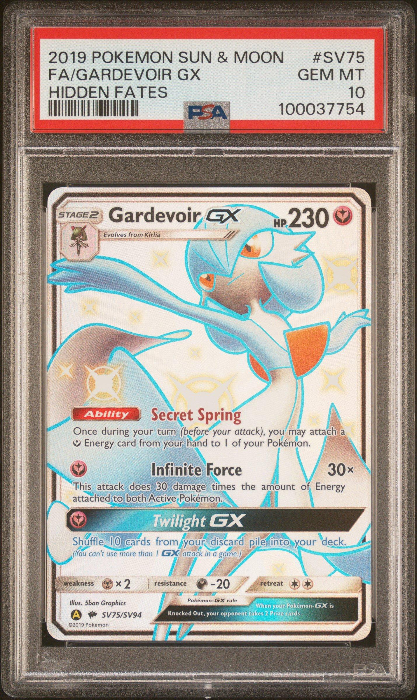 2019 Pokemon Sun & Moon Hidden Fates Sv75 Full Art/gardevoir Gx