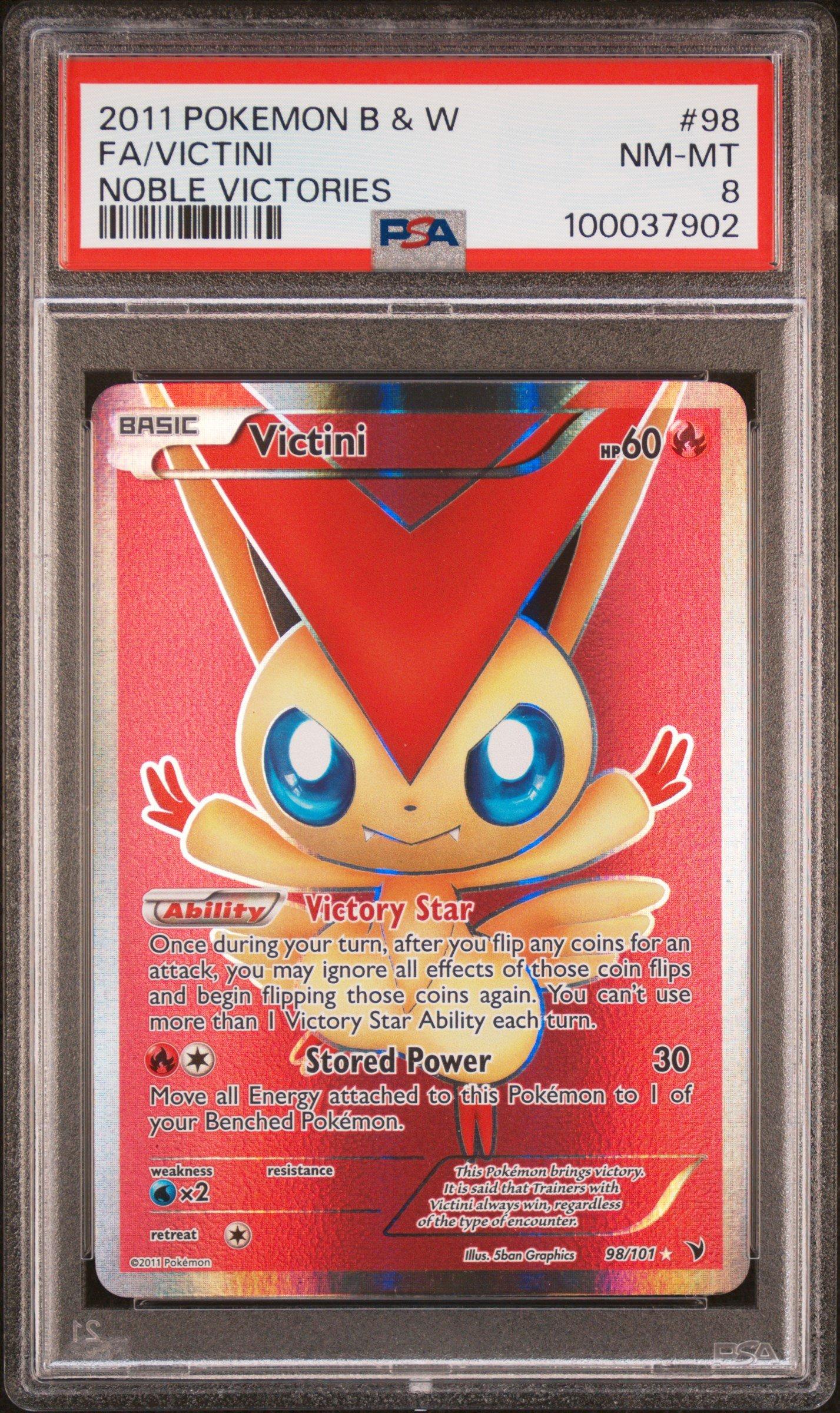 2011 Pokemon Black & White Noble Victories 98 Full Art/victini PSA
