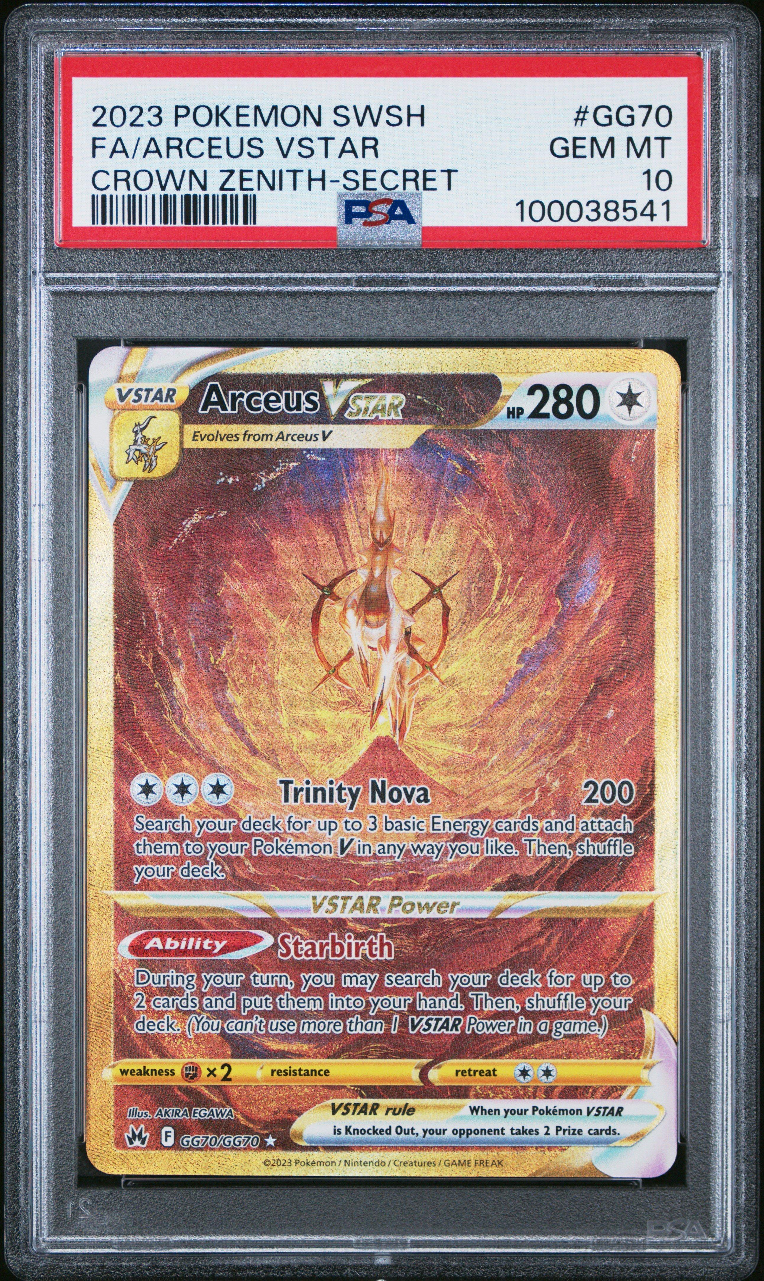 2023 Pokemon Sword And Shield Crown Zenith Gg70 Full Art/arceus Vstar Secret PSA
