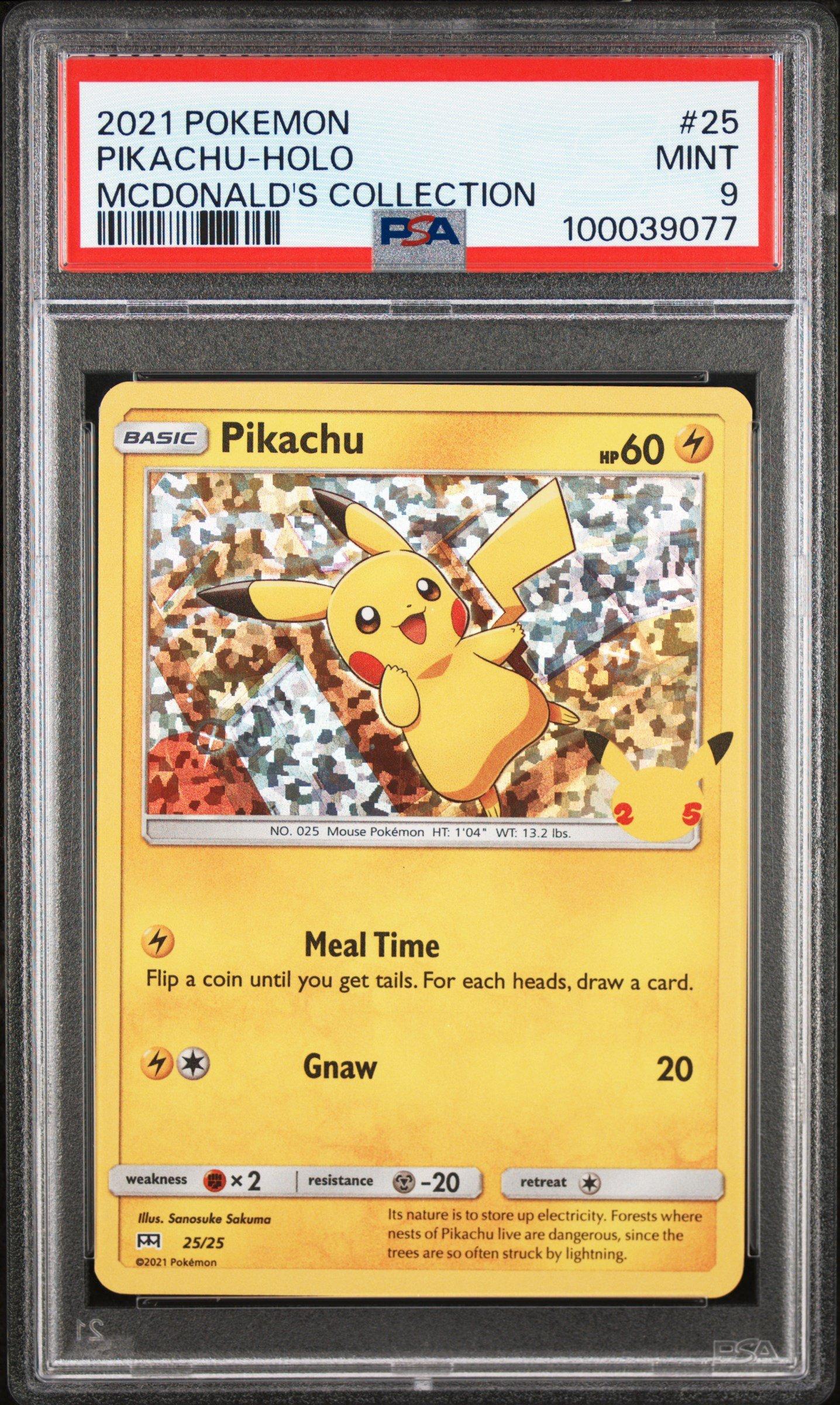 【PSA9】ピカチュウ e-P/021 マクドナルド Pikachu 2021 Pokemon Mcdonald's Collection 25 Pikachu-holo PSA 9 Graded