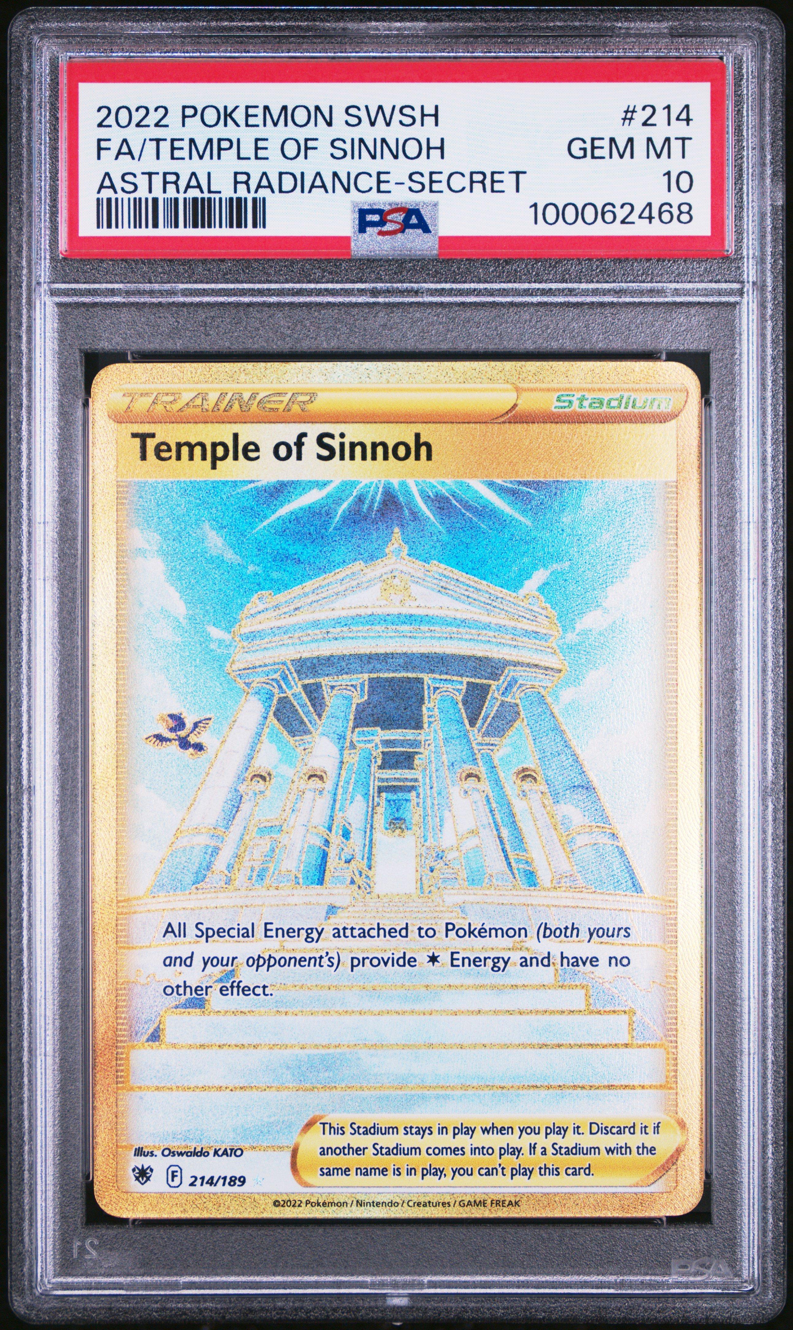 2022 Pokemon Sword & Shield Astral Radiance 214 Full Art/temple Of Sinnoh Secret PSA