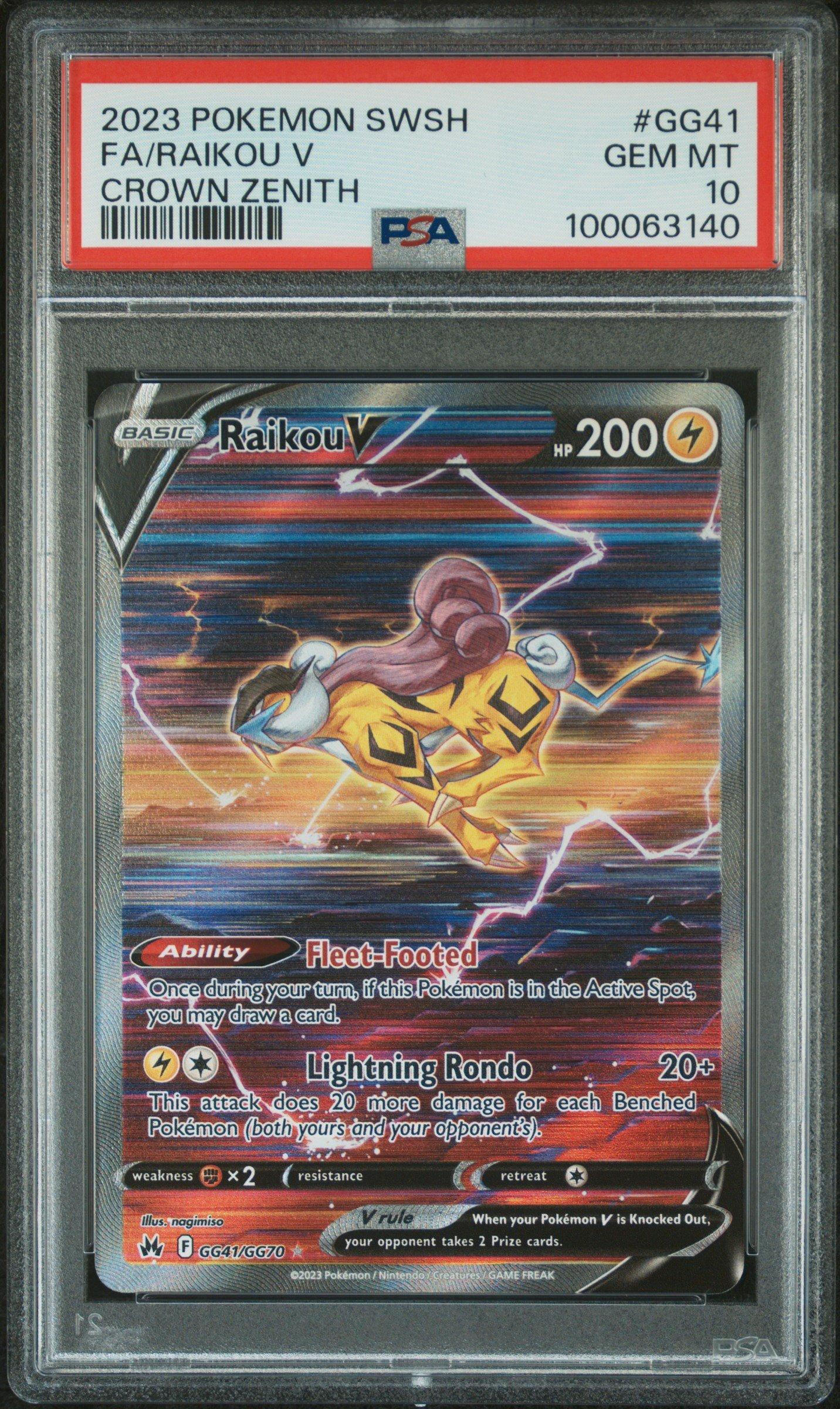 2023 Pokemon Sword And Shield Crown Zenith Gg41 Full Art/raikou V