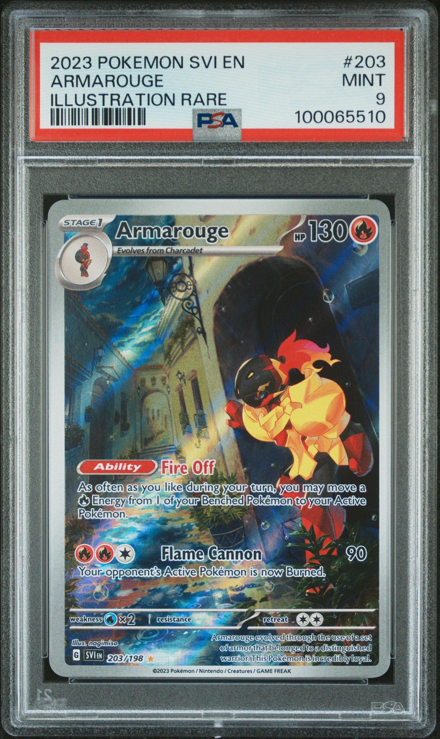 2023 Pokemon Svi En-scarlet & Violet 203 Armarouge Illustration Rare PSA