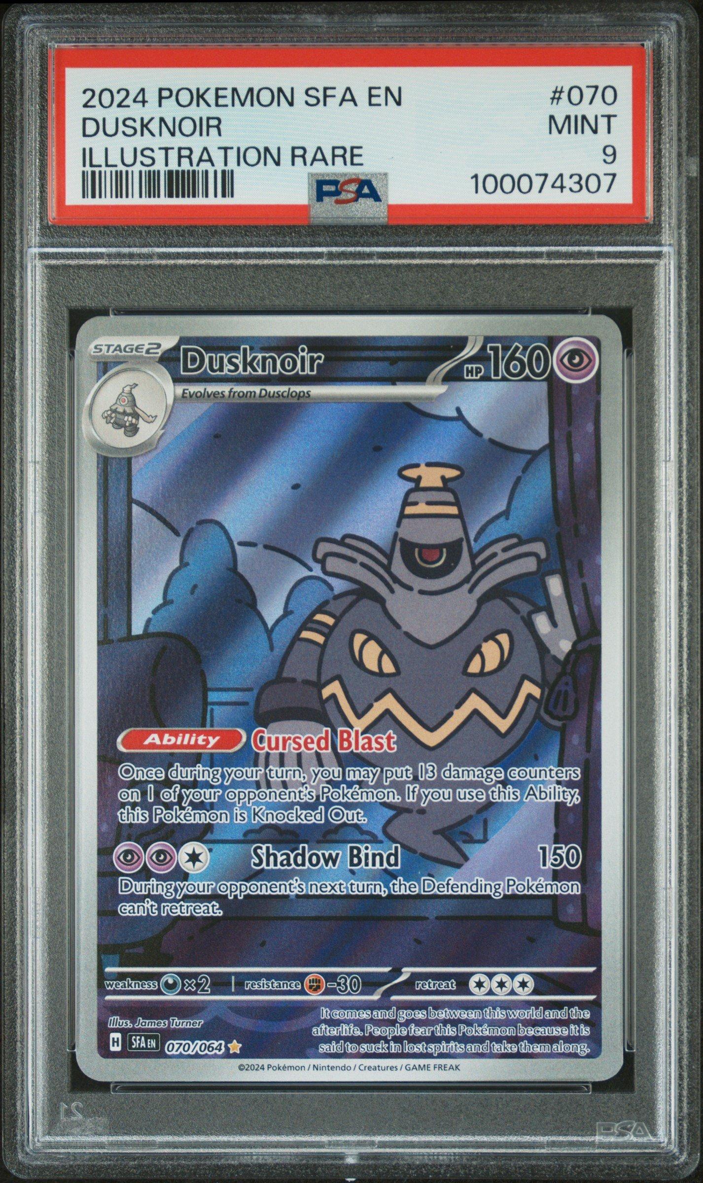 2024 Pokemon Sfa En-shrouded Fable 070 Dusknoir Illustration Rare PSA