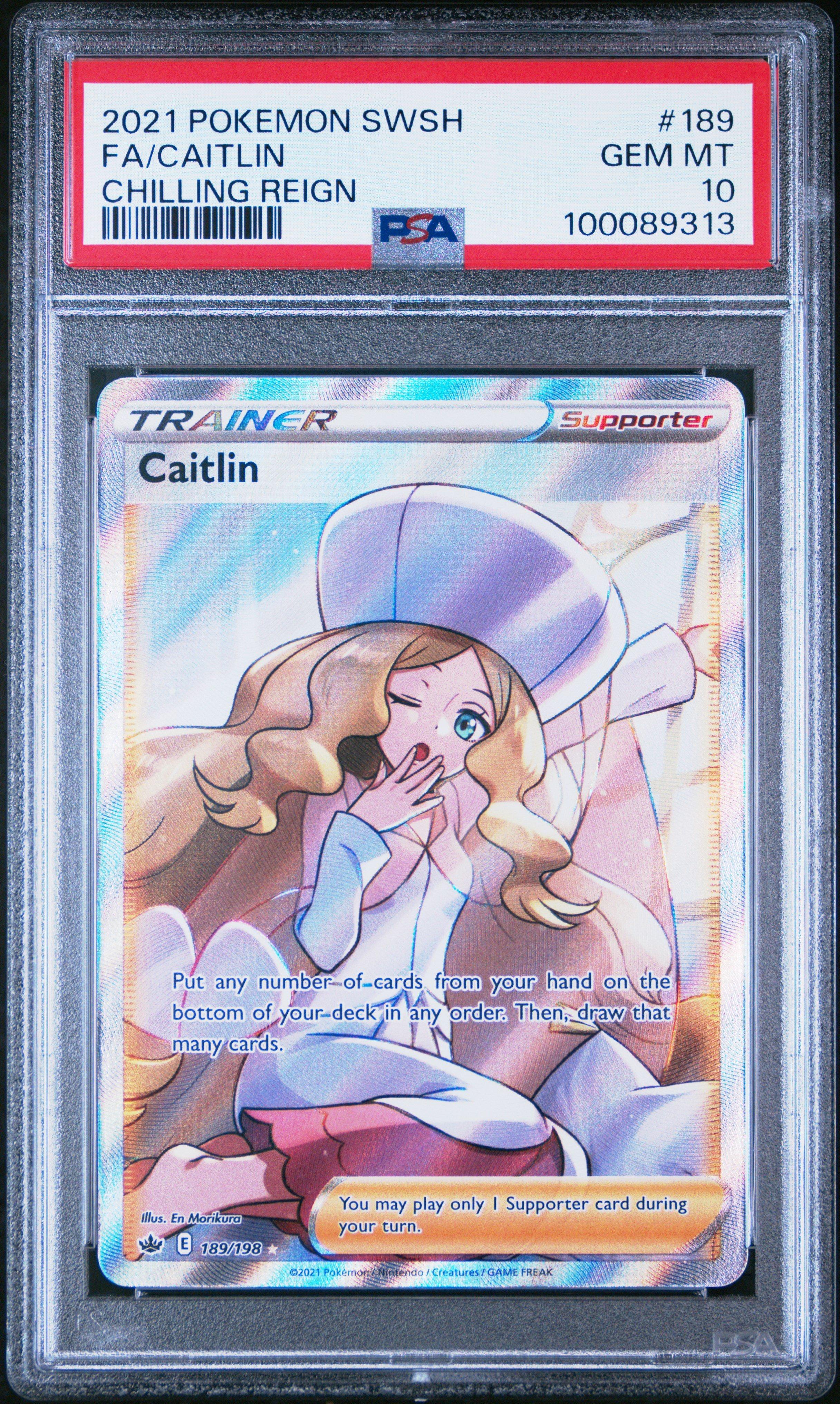 2021 Pokemon Sword & Shield Chilling Reign 189 Full Art/caitlin PSA