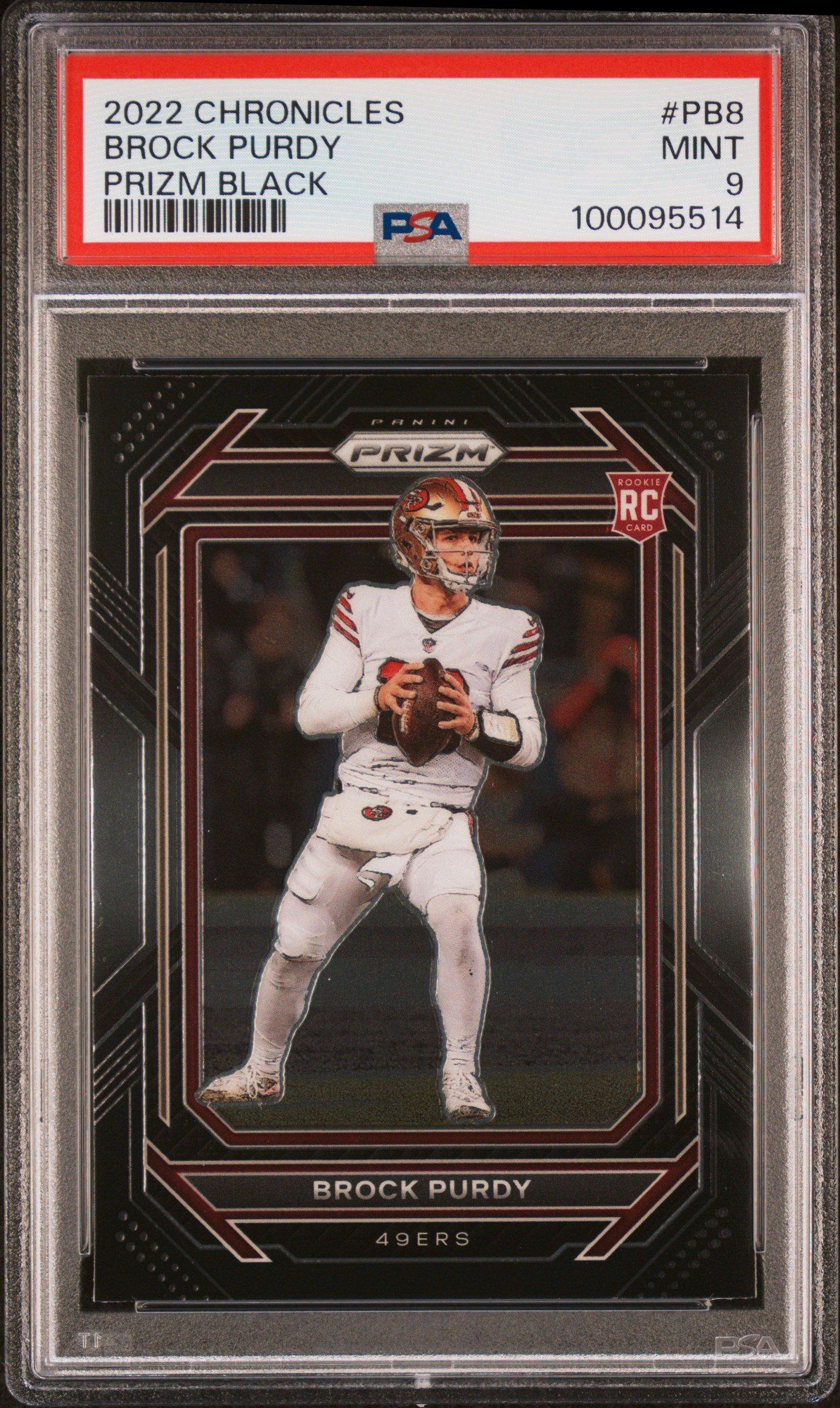 2022 Panini Chronicles Prizm Black Pb8 Brock Purdy PSA