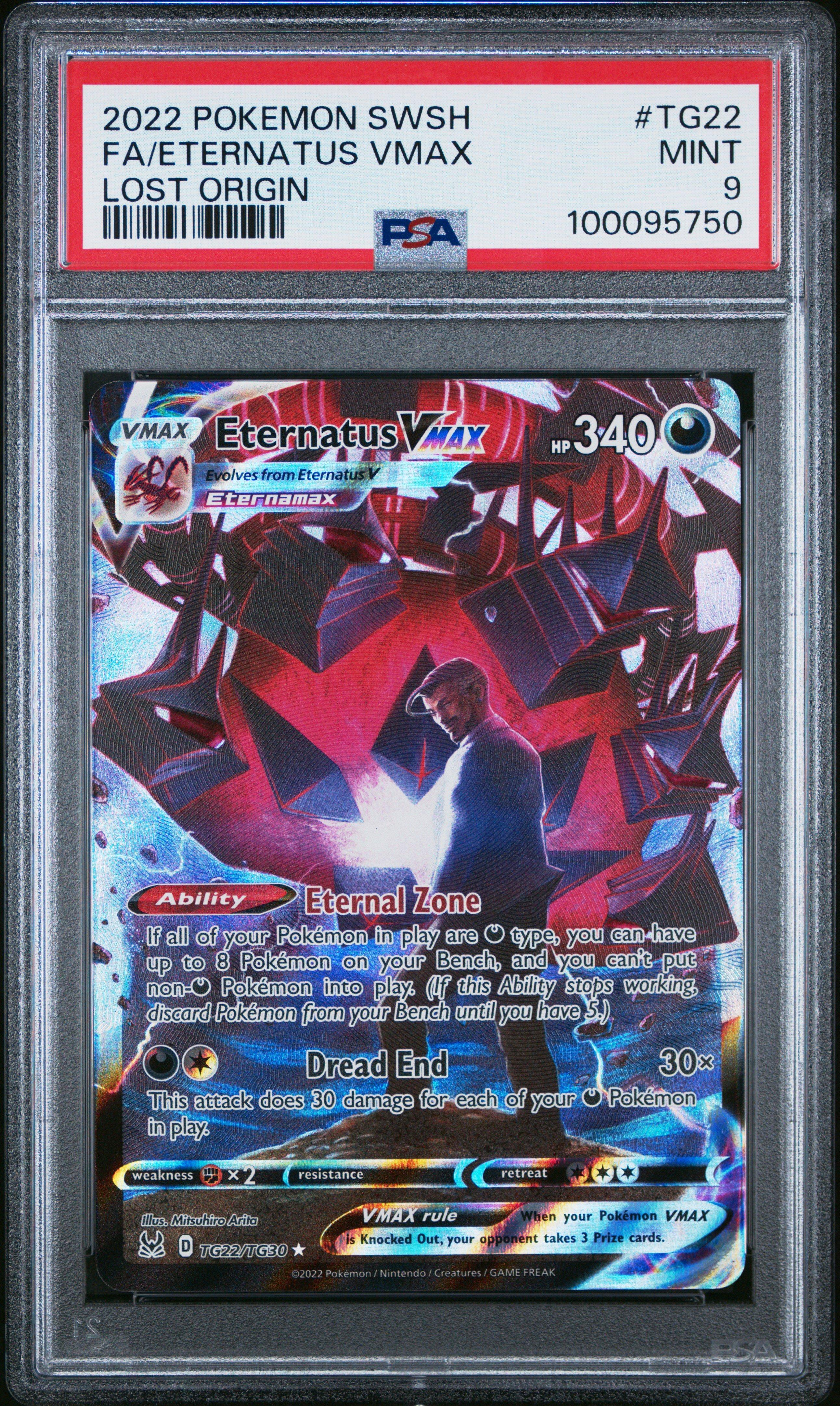 2022 Pokemon Sword & Shield Lost Origin Tg22 Full Art/eternatus Vmax PSA
