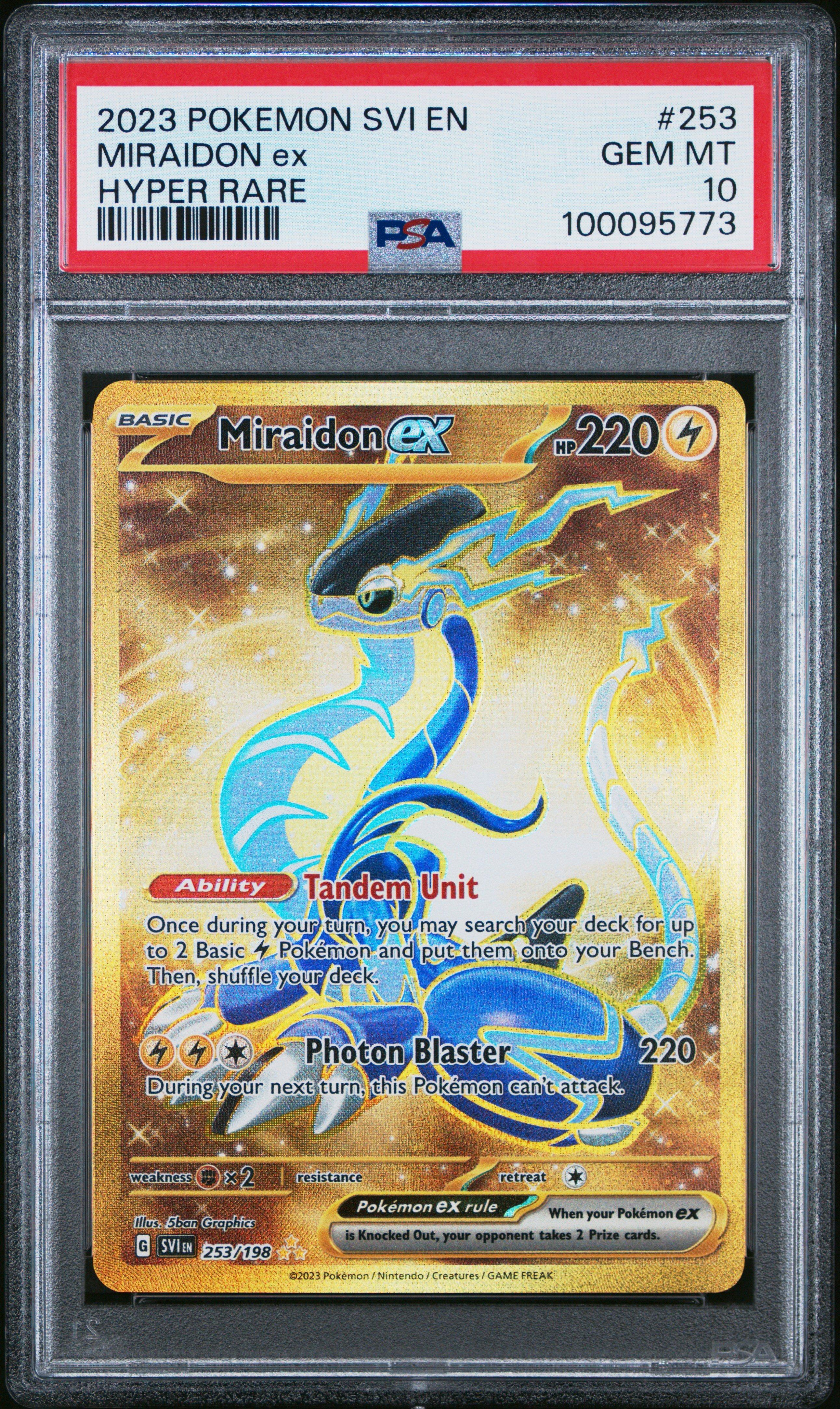 2023 Pokemon Svi En-scarlet & Violet 253 Miraidon Ex Hyper Rare PSA