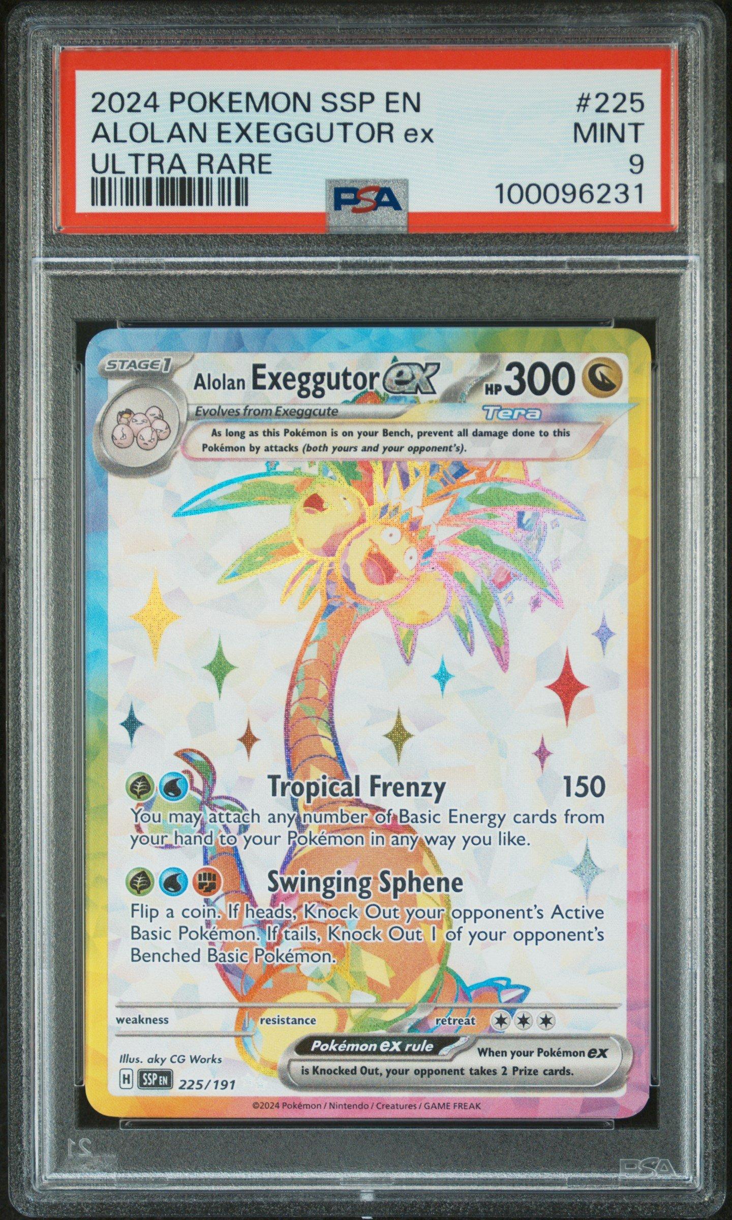 2024 Pokemon Ssp En-surging Sparks 225 Alolan Exeggutor Ex Ultra Rare PSA