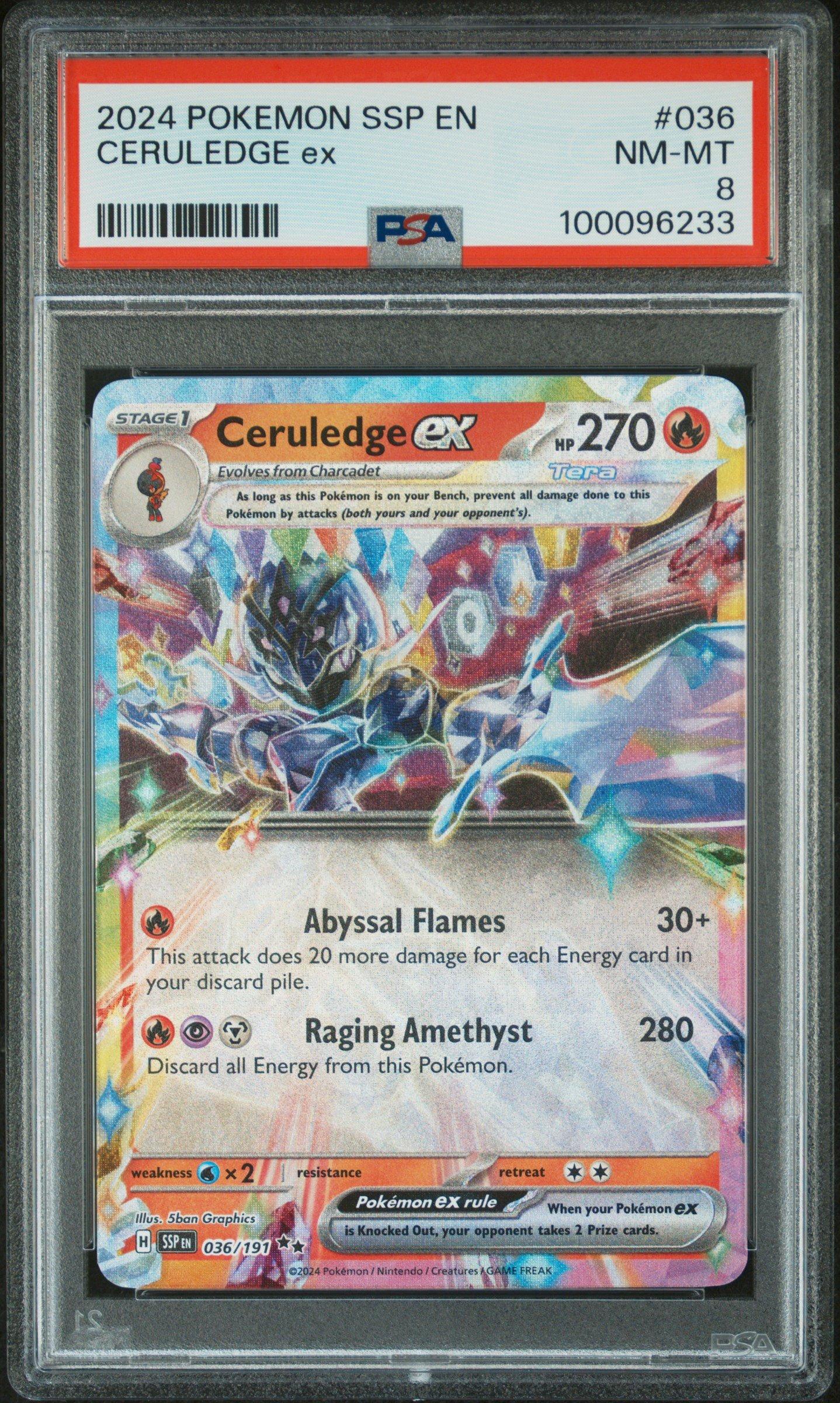 2024 Pokemon Ssp En-surging Sparks 036 Ceruledge Ex PSA