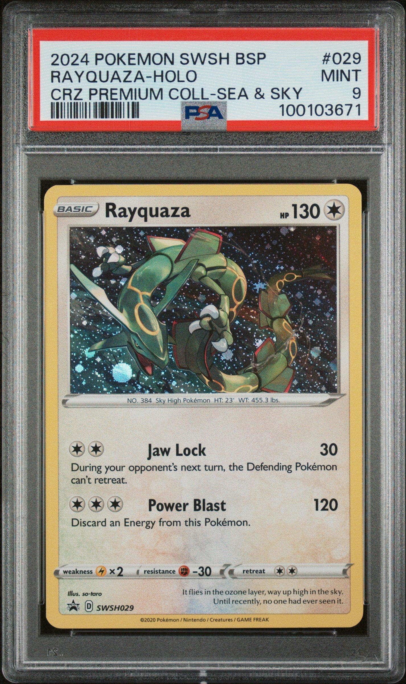 2024 Pokemon Swsh Black Star Promo 029 Rayquaza-holo Crown Zenith Premium Collection Sea & Sky PSA