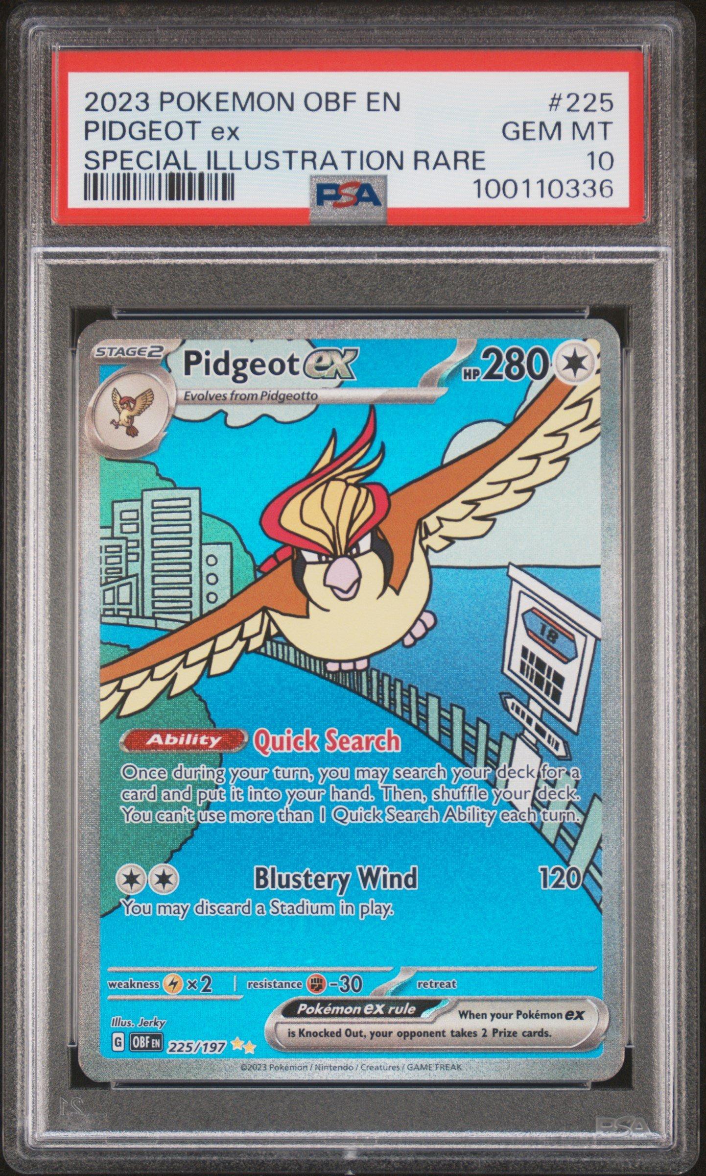 2023 Pokemon Obf En-obsidian Flames 225 Pidgeot Ex Special Illustration Rare PSA