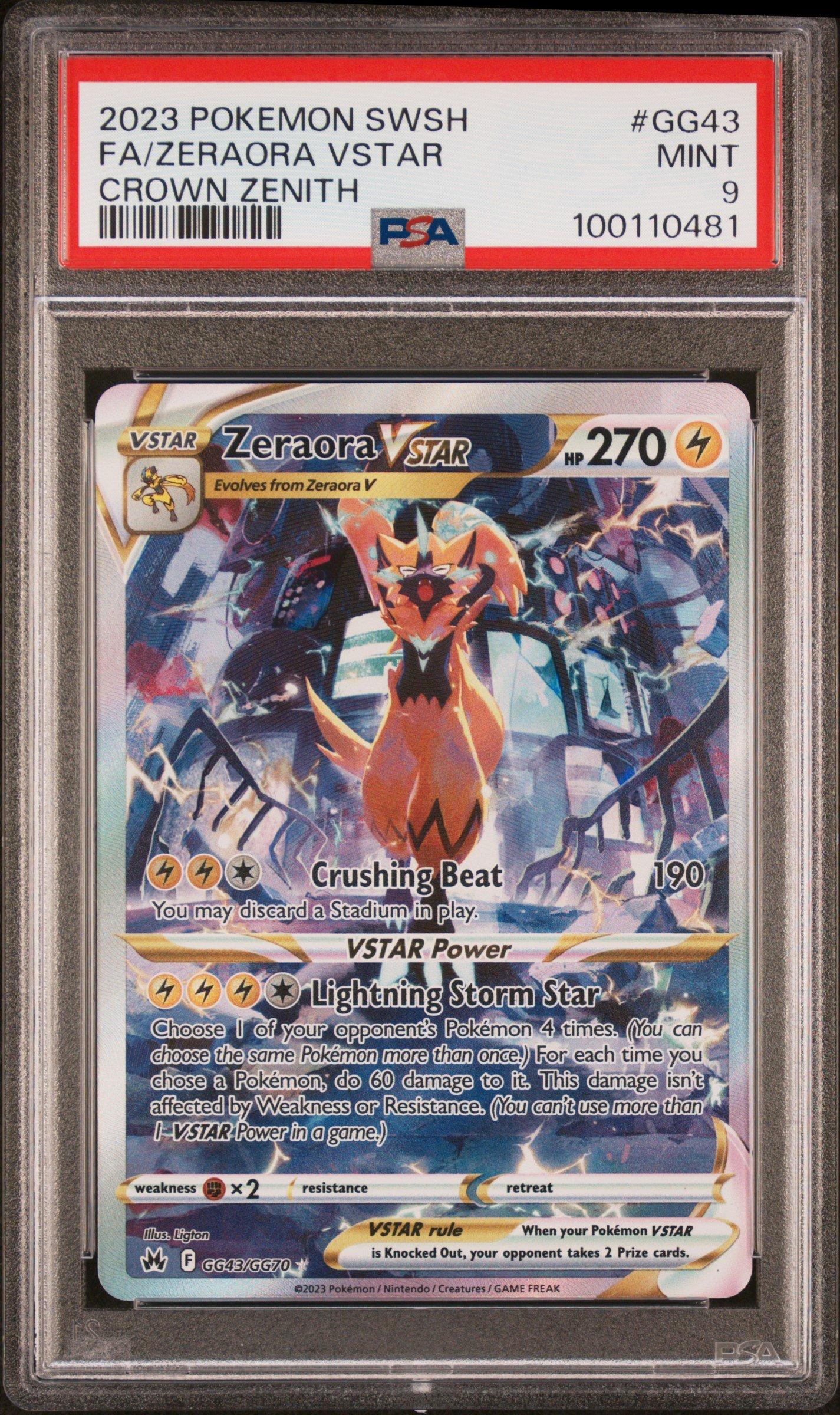 2023 Pokemon Sword And Shield Crown Zenith Gg43 Full Art/zeraora Vstar PSA