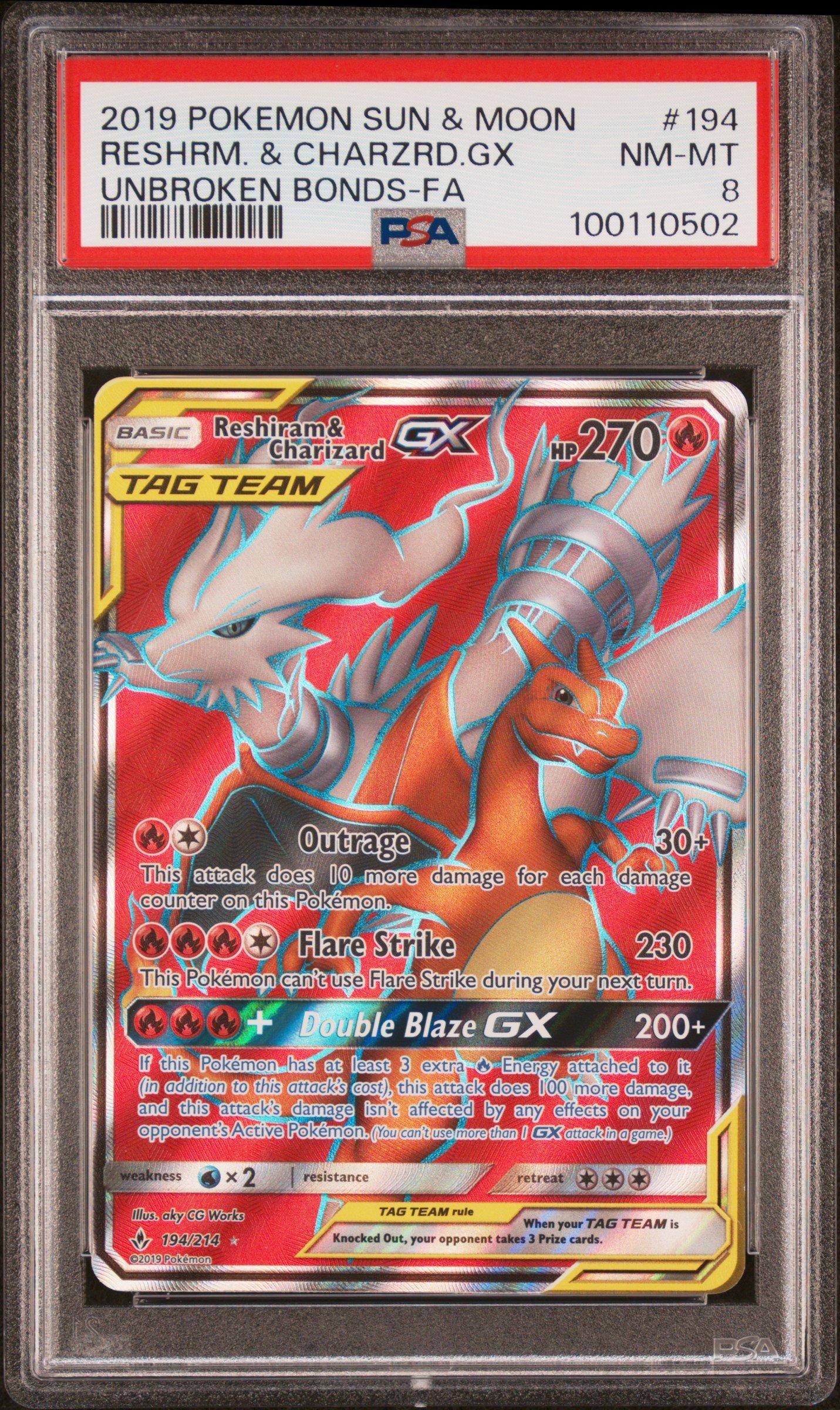 2019 Pokemon Sun & Moon Unbroken Bonds 194 Full Art/reshiram