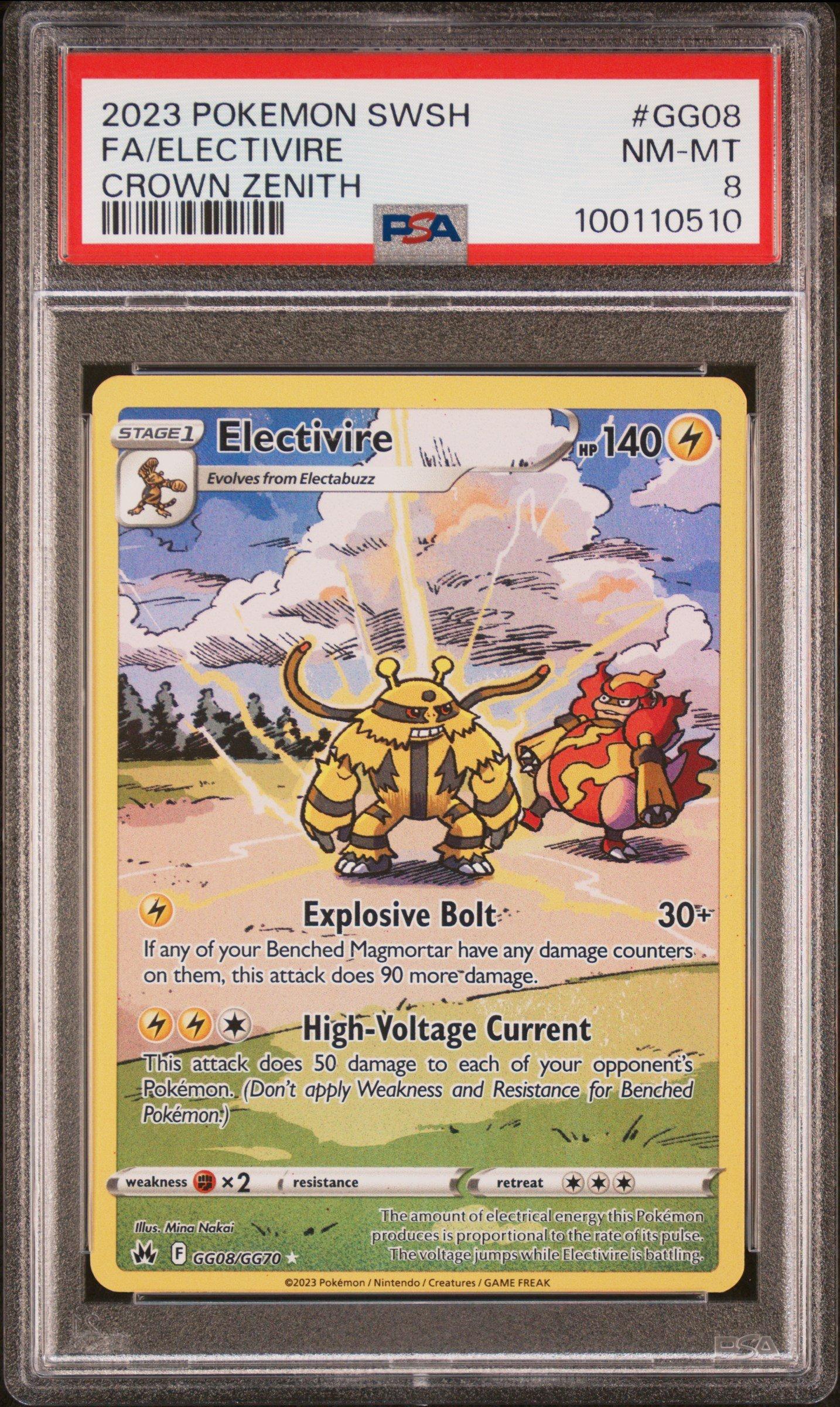 2023 Pokemon Sword And Shield Crown Zenith Gg08 Full Art/electivire PSA