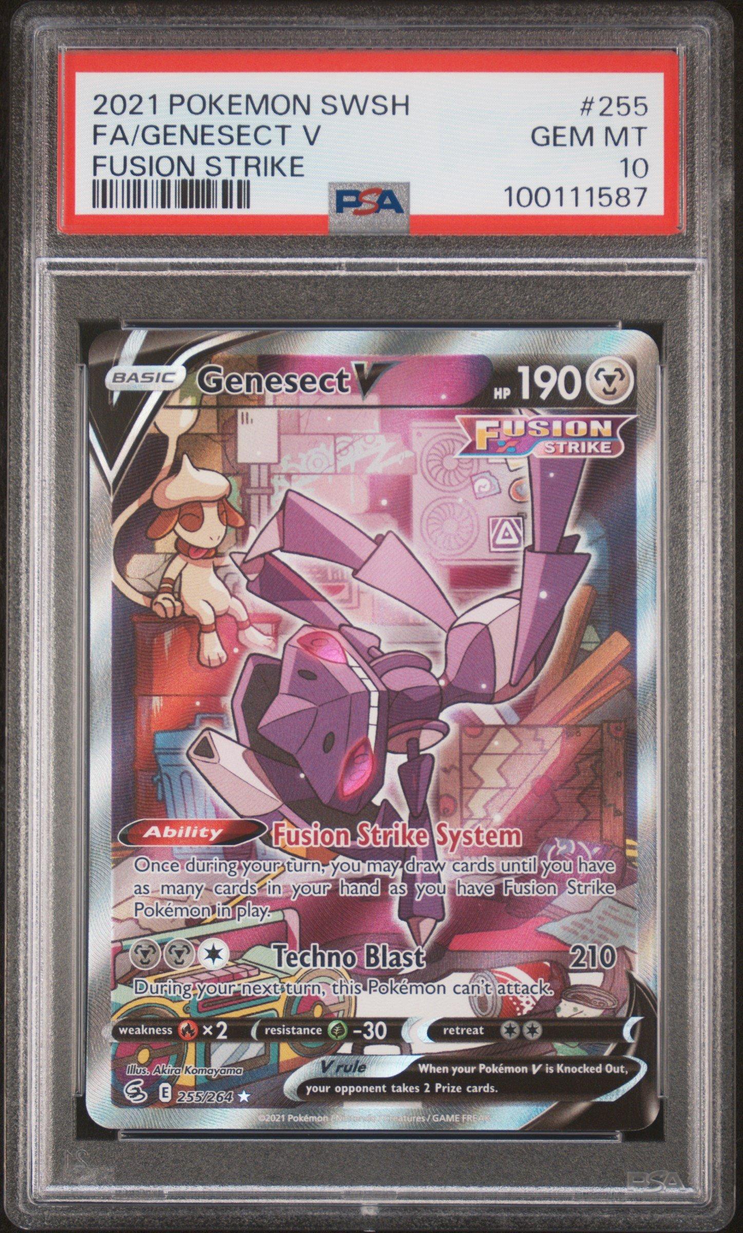 2021 Pokemon Sword & Shield Fusion Strike Full Art/genesect V PSA