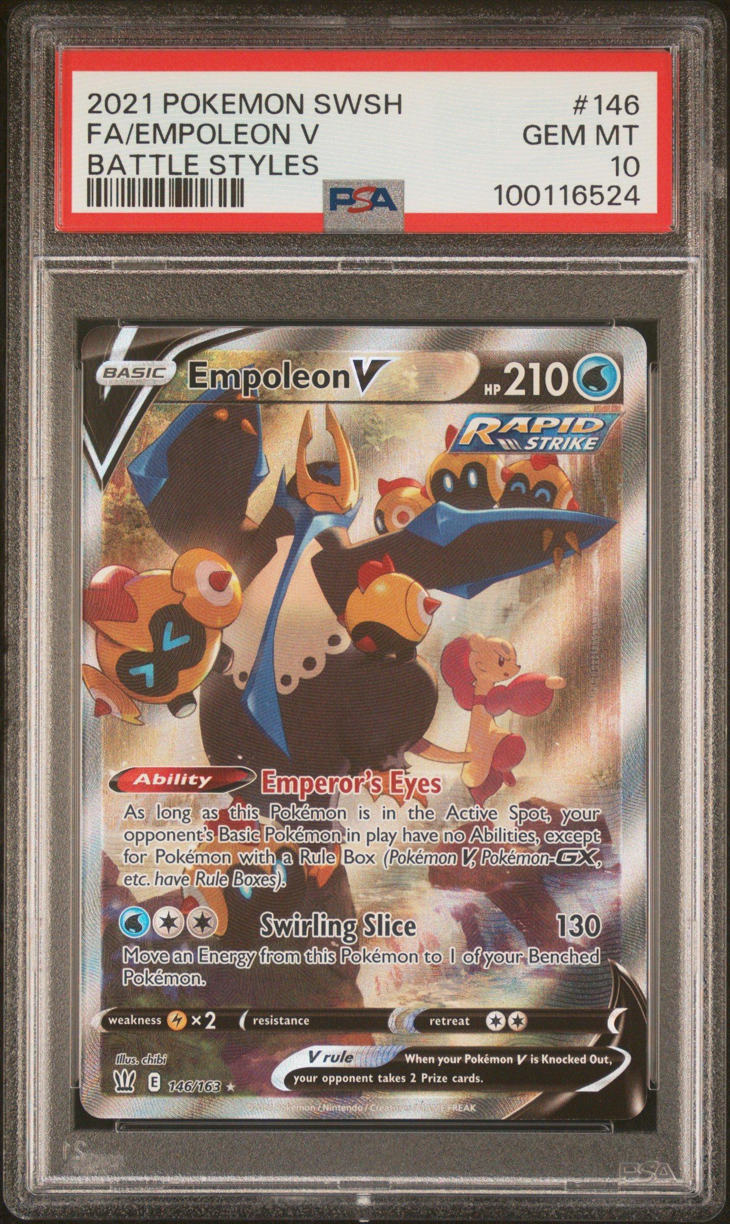 2021 Pokemon Sword & Shield Battle Styles 146 Full Art/empoleon V PSA