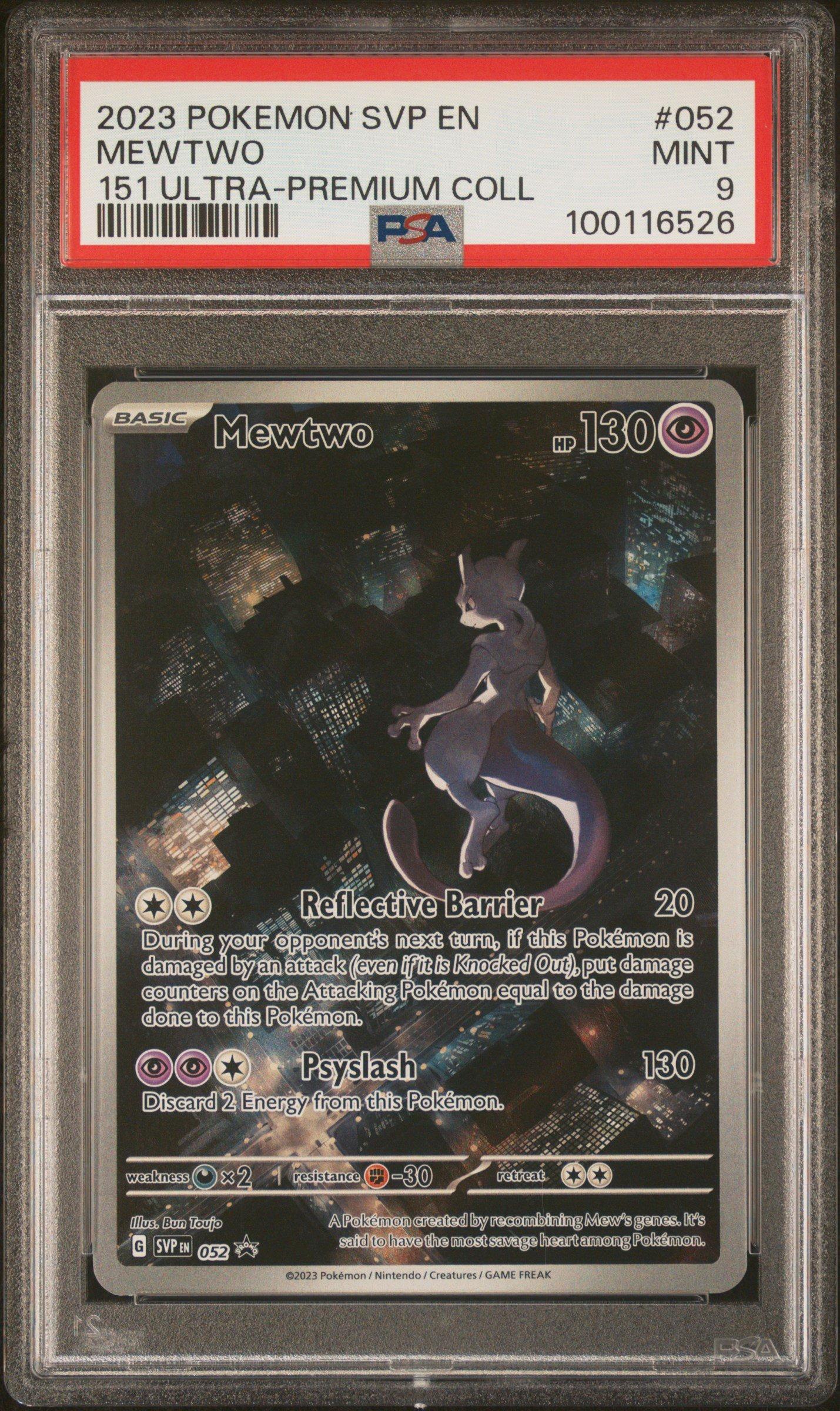 pokemon 151 mewtwo card 2023 Pokemon Svp En-sv Black Star Promo 052 Mewtwo 151 Ultra-premium  Collection PSA 9 Graded Card