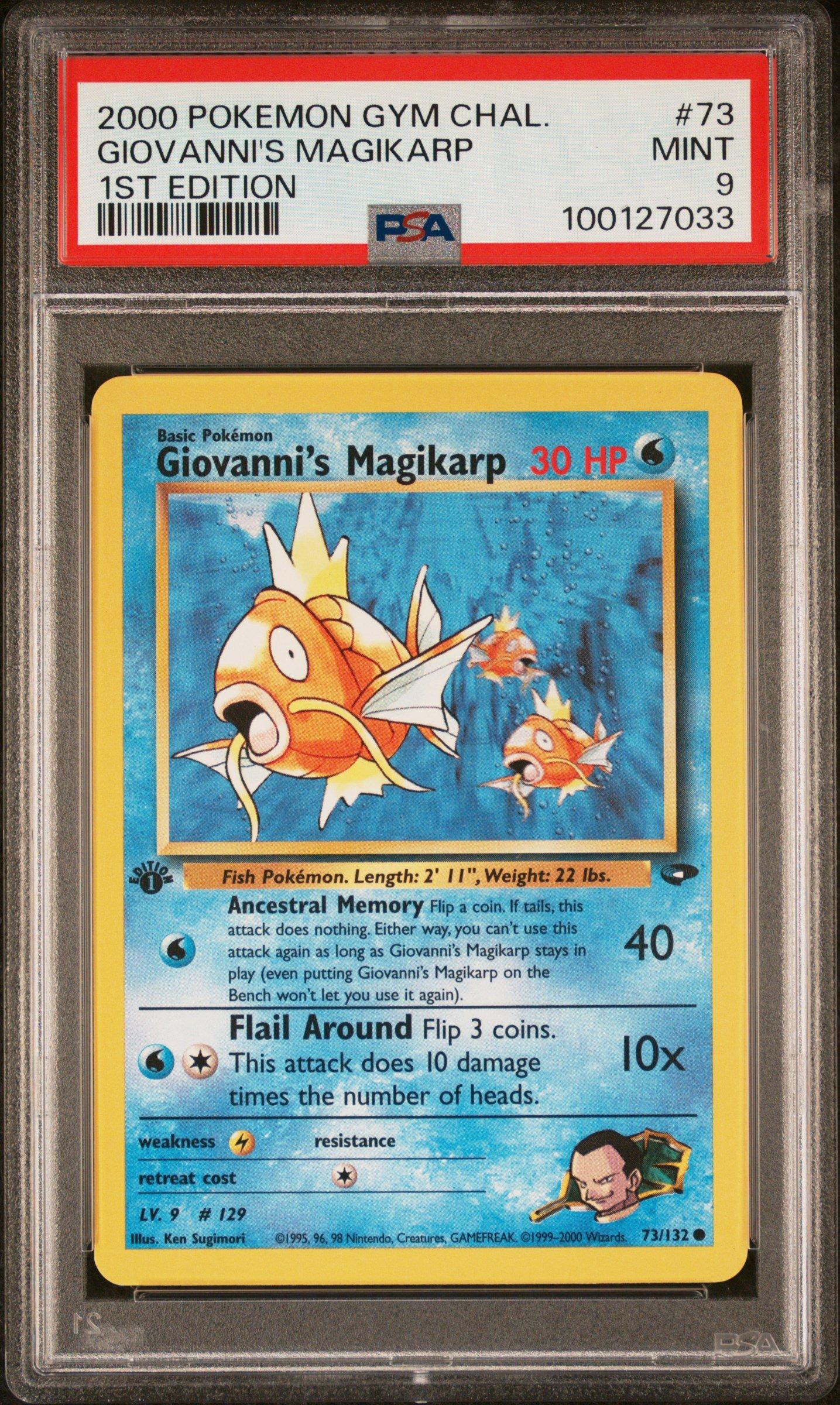 2000 Pokemon Gym Challenge 73 Giovanni's Magikarp 1st Edition PSA