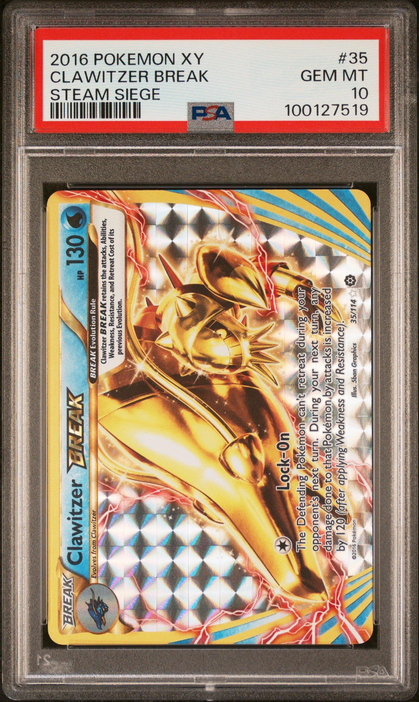 2016 Pokemon Xy Steam Siege 35 Clawitzer Break PSA