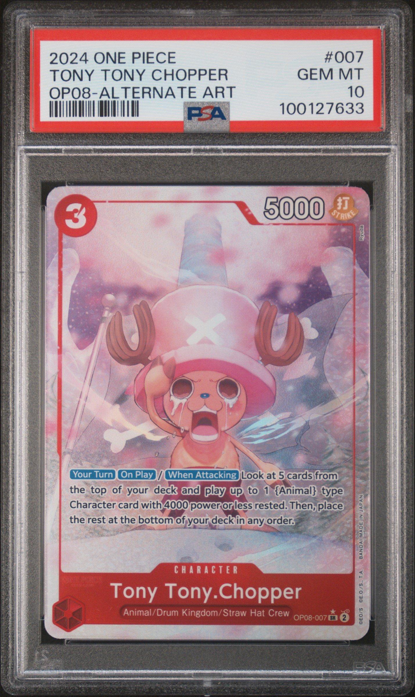 2024 One Piece Op08-two Legends Tony Tony Chopper Alternate Art PSA 10