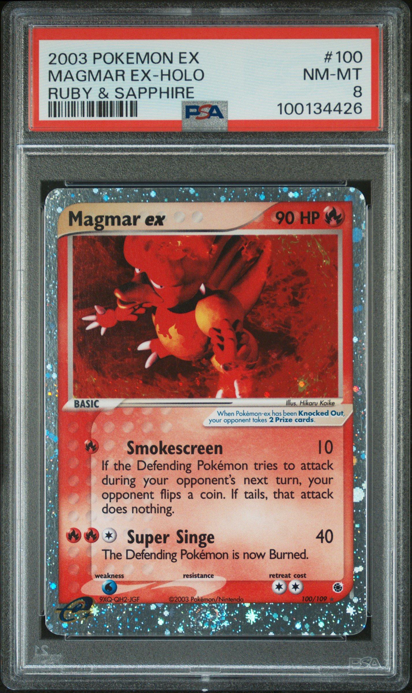 2003 Pokemon Ex Ruby & Sapphire 100 Magmar Ex-holo PSA