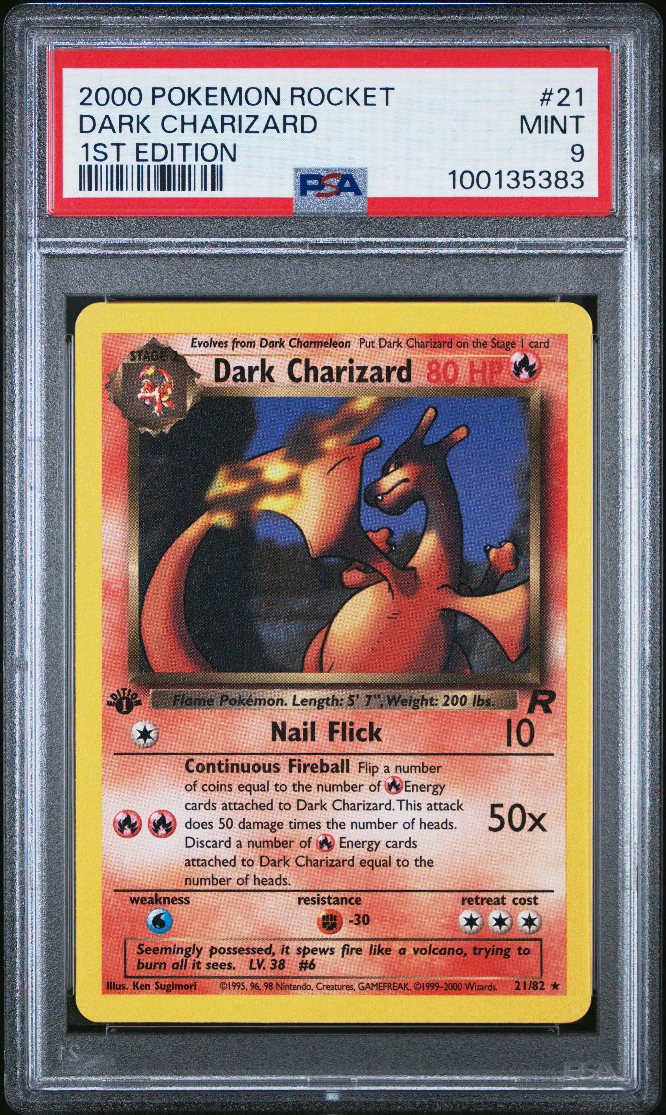 2000 Pokemon Rocket 21 Dark Charizard 1st Edition PSA