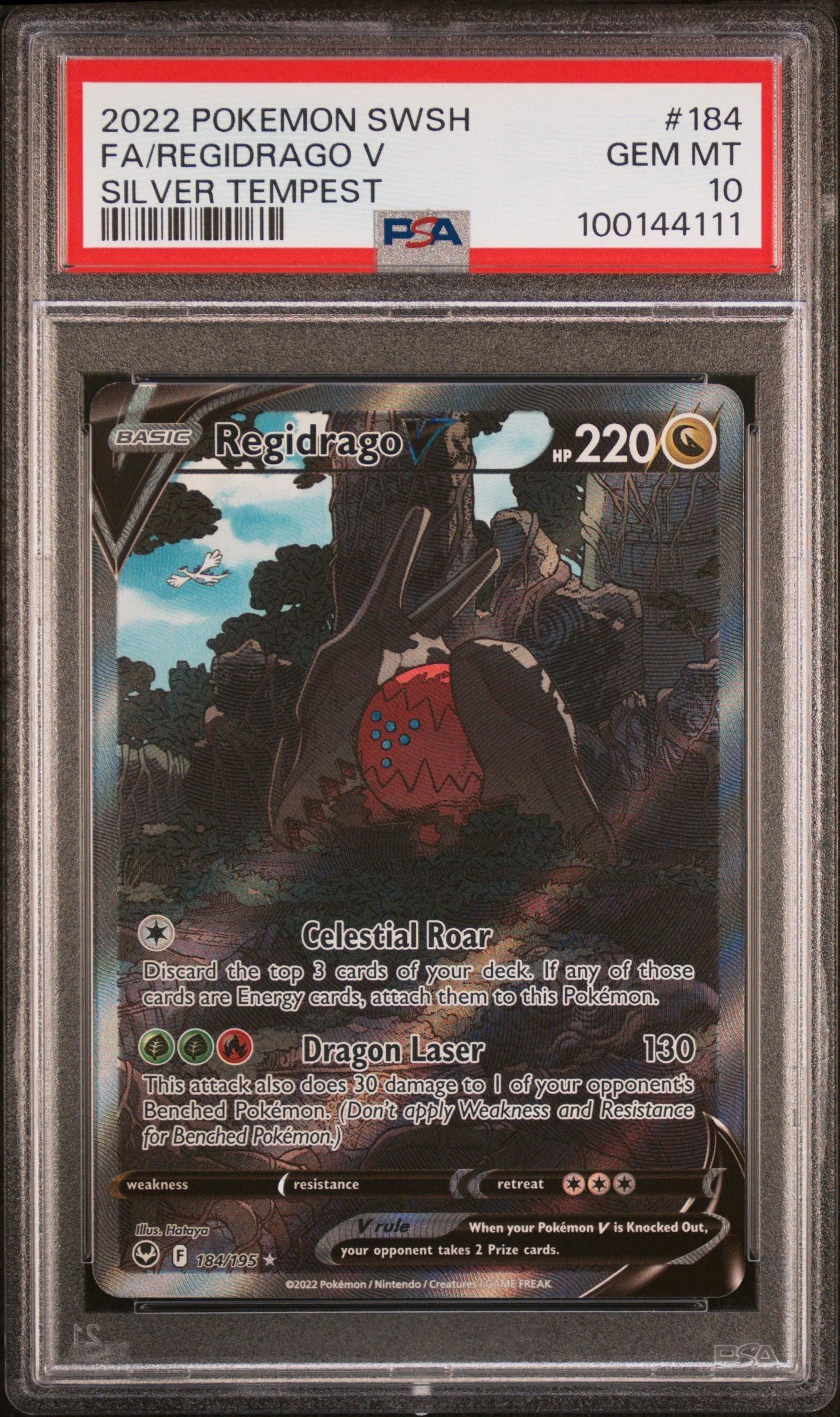 2022 Pokemon Sword & Shield Silver Tempest Full Art/regidrago V PSA