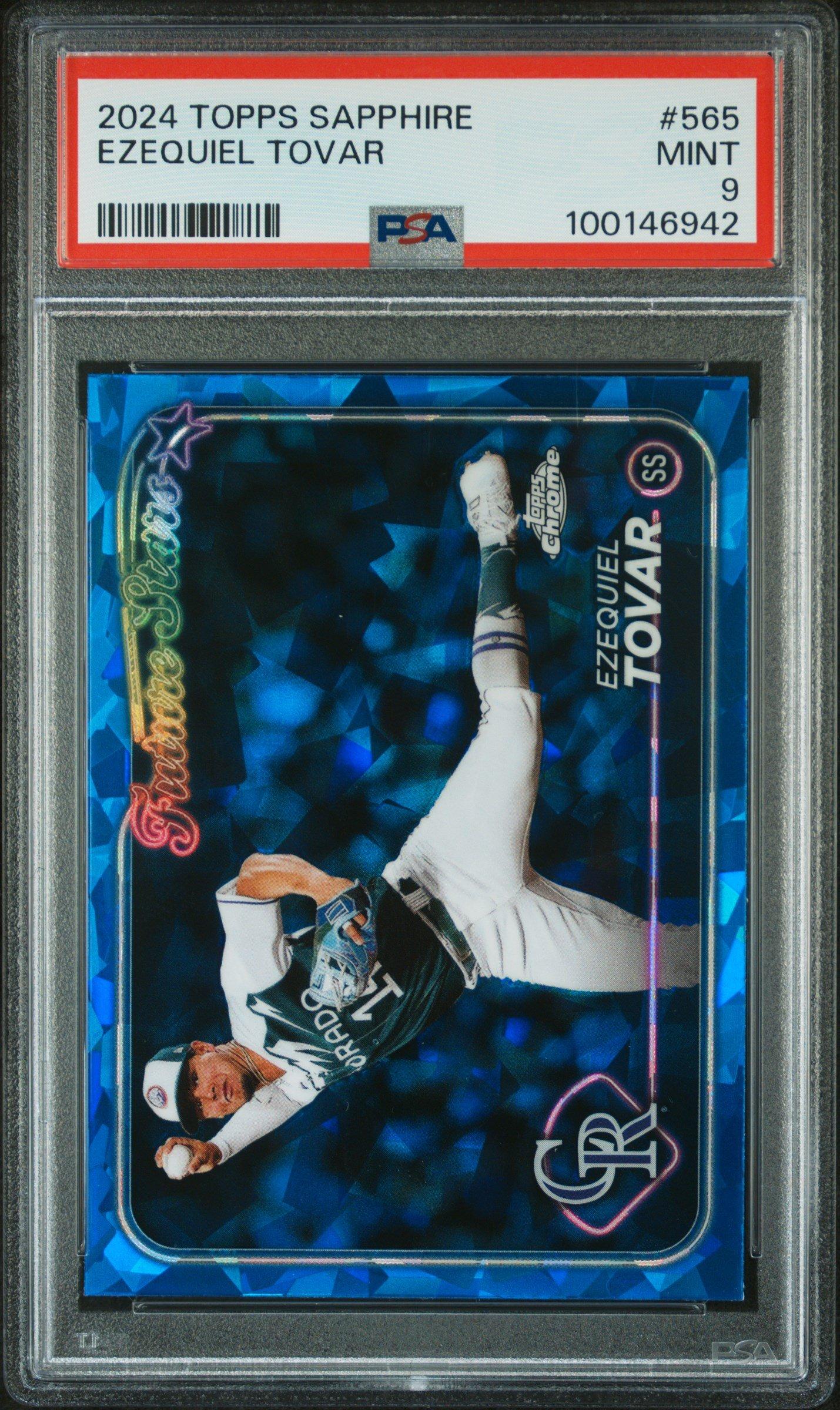2024 Topps Chrome Sapphire 565 Ezequiel Tovar PSA 9 Graded Card