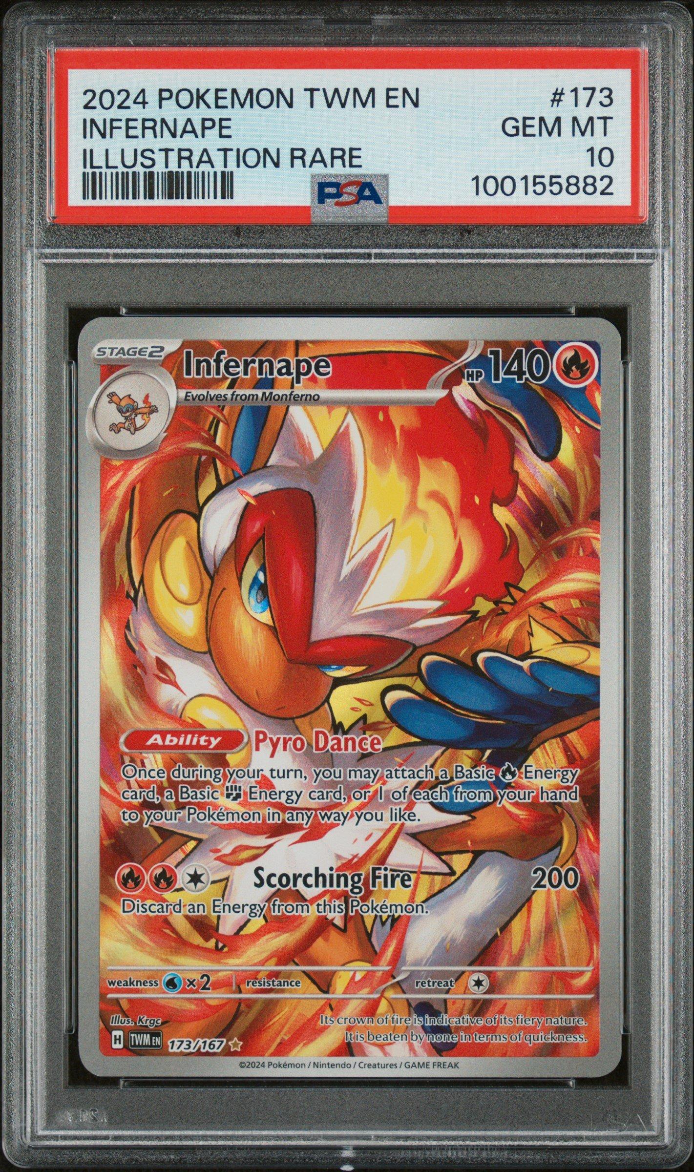 2024 Pokemon Twm En-twilight Masquerade 173 Infernape Illustration Rare PSA