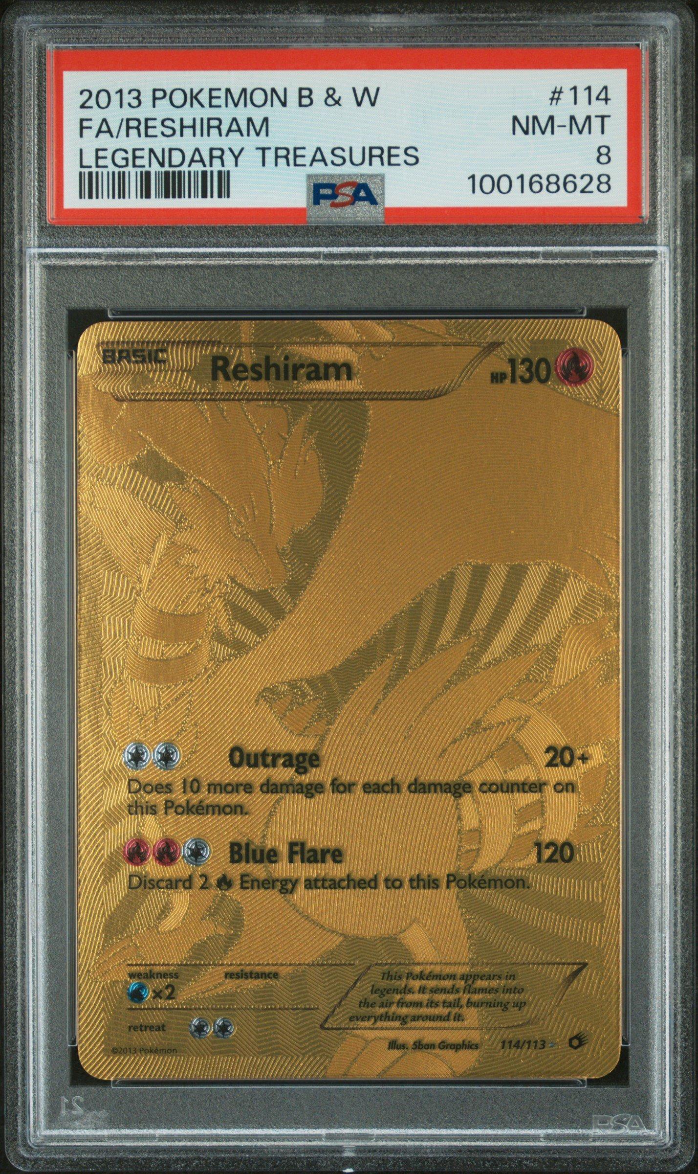 2013 Pokemon Black & White Legendary Treasures 114 Full Art/reshiram PSA