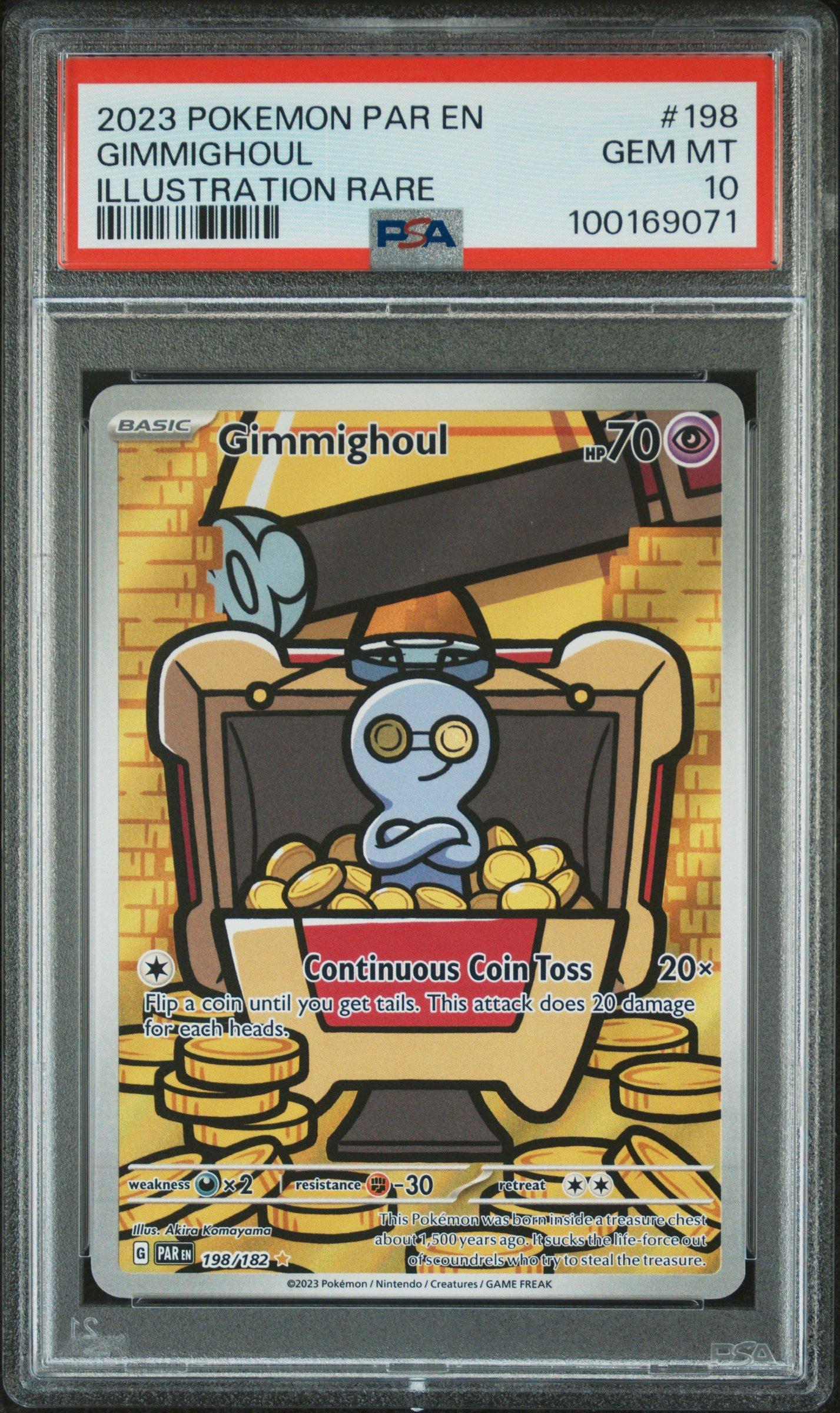 2023 Pokemon Par En-paradox Rift 198 Gimmighoul Illustration Rare PSA