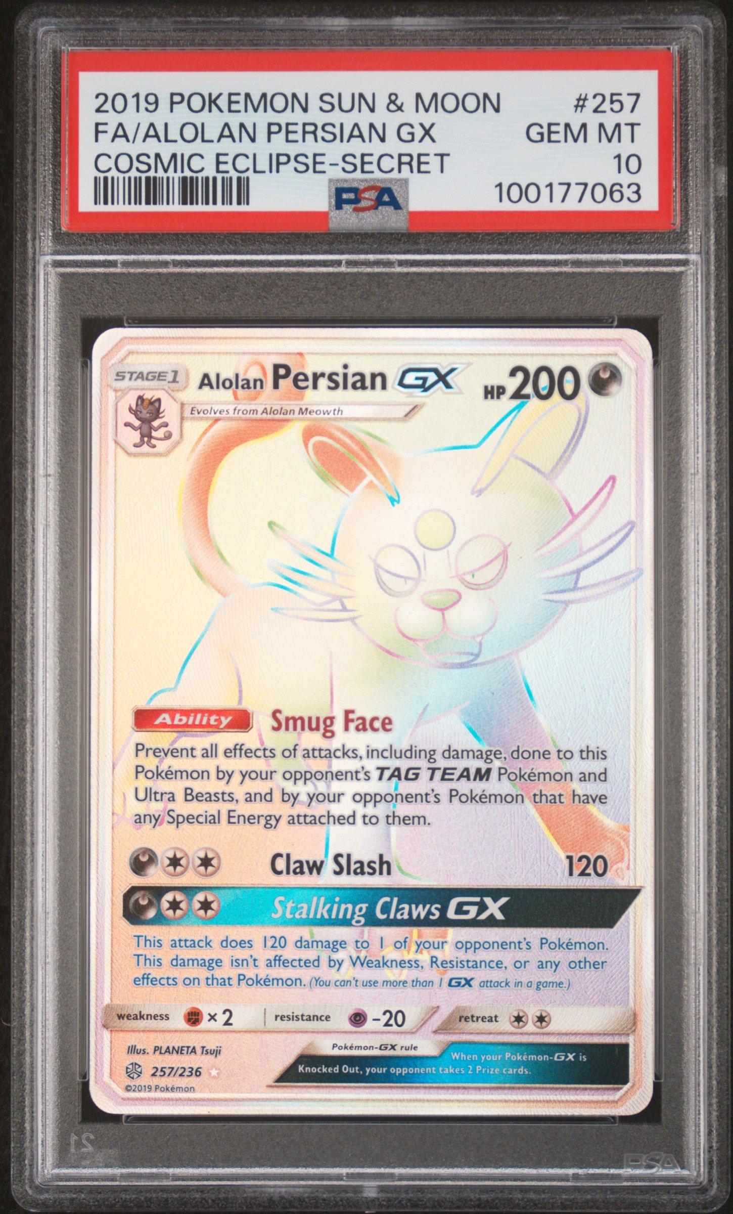 persian pokemon card full art Pokemon Cosmic Eclipse Alolan Persian GX #219